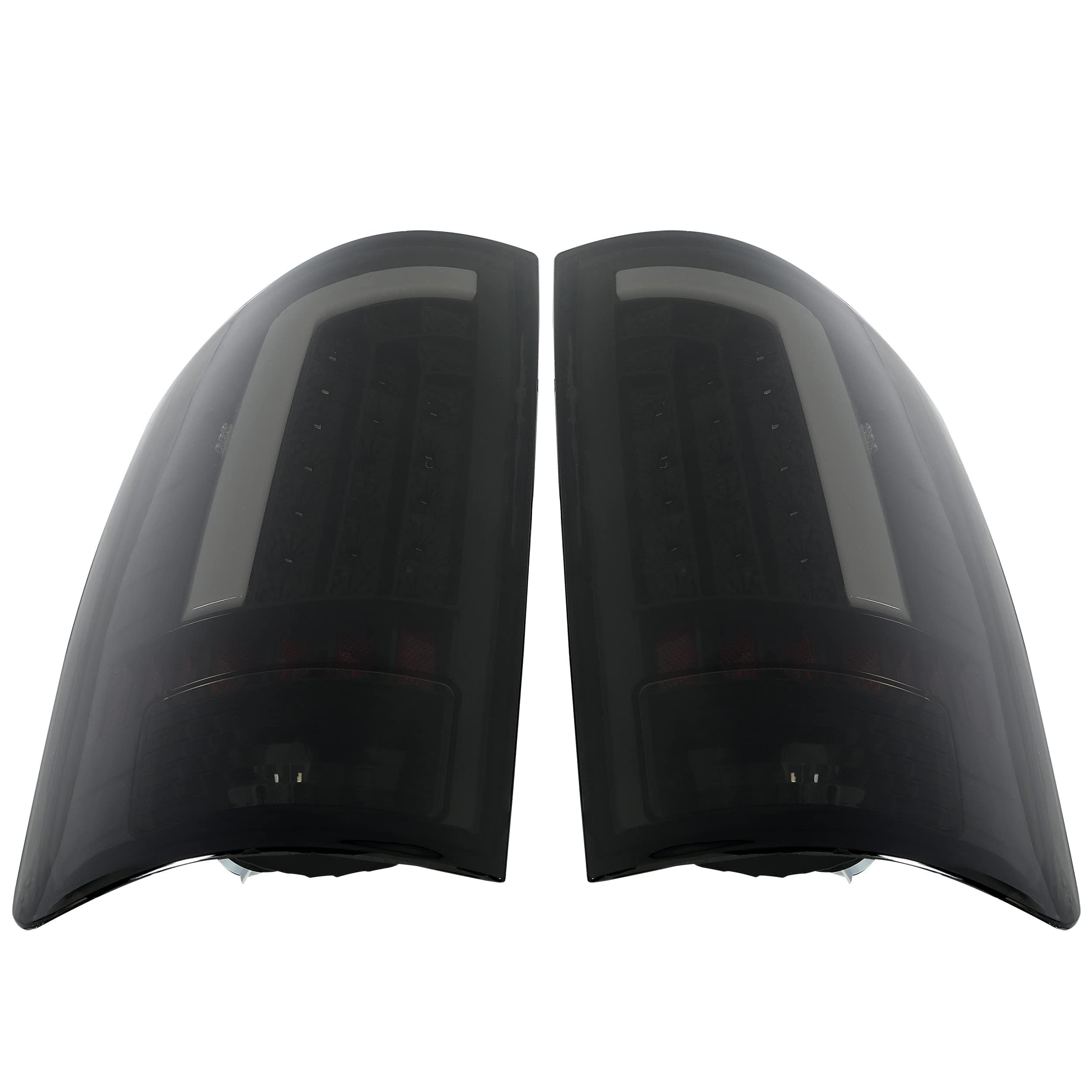 HECASA LED Tail Lights Assembly for 2002-2006 Dodge Ram 1500/2500/3500 - Smoke Lens Black Housing LED Tube Bar Rear Brake Turn Signal Lamps (Pair) | Enhanced Night Visibility & Safety for Truck Drivers
