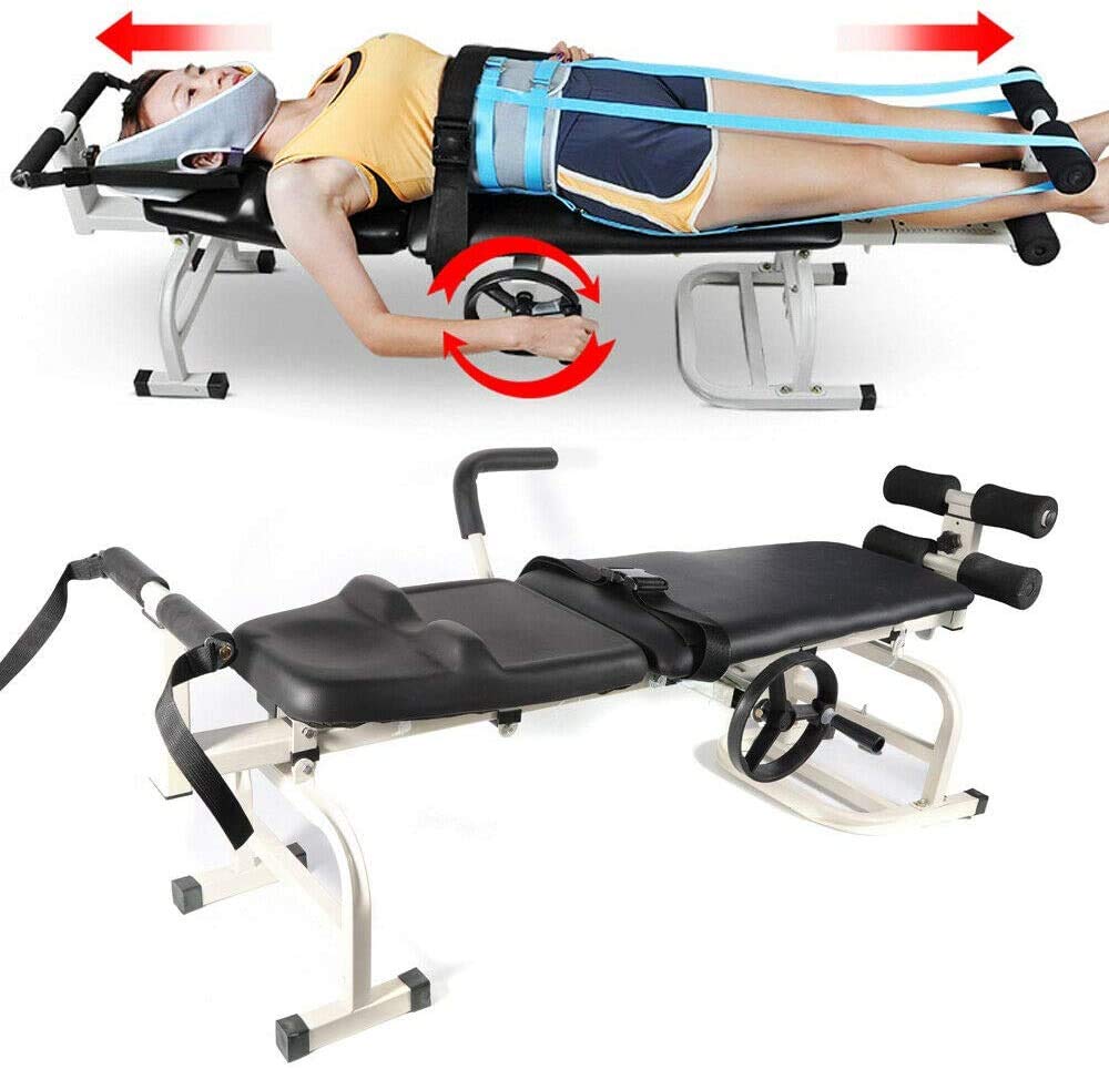 YIYIBYUS Adjustable Lumbar Traction Table - Portable Massage Bed for Back Pain Relief, Cervical & Lumbar Stretcher with Folding Design - Perfect for Home Therapy, Chiropractic Clinics, and Physical Rehabilitation