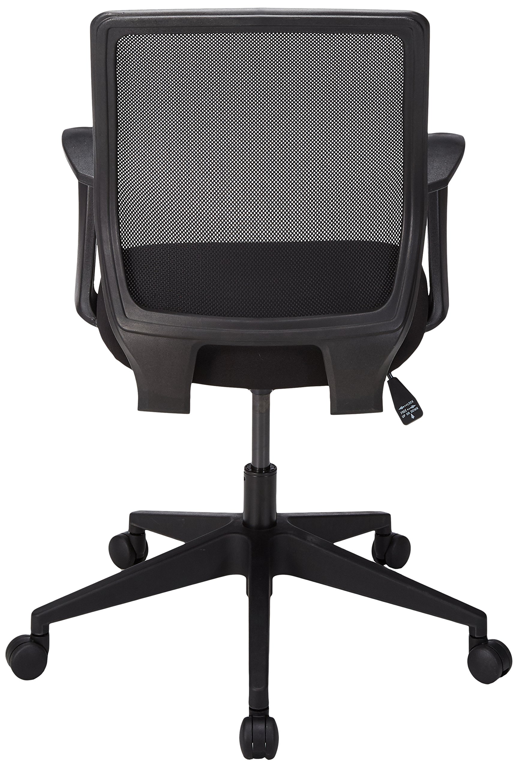 Lorell LLR84868 Executive Mid-Back Office Chair - Ergonomic Mesh Back & Adjustable Height, Black - Perfect for Home Office, Conference Rooms & Workstations