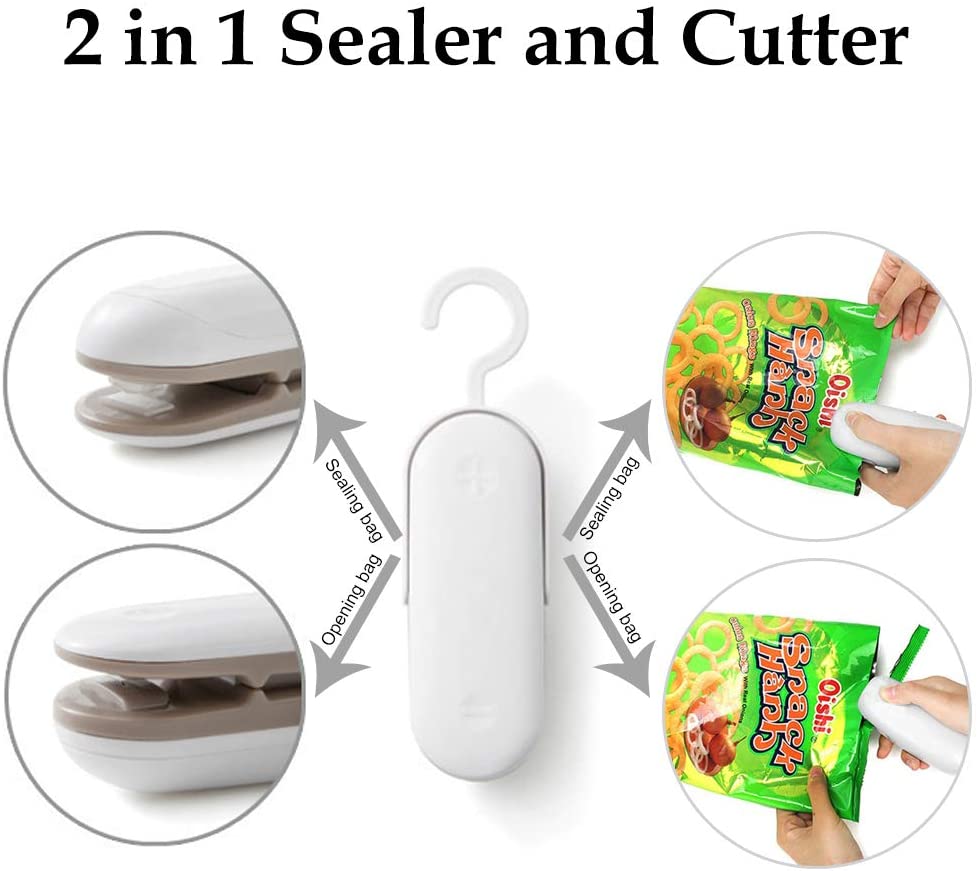 Instaheat Electric Bag Sealer for Food Storage - Portable Heat Sealing Machine for Vacuum Bags, Snacks, Coffee, Grains | Perfect for Kitchen, Camping, Travel & Meal Prep