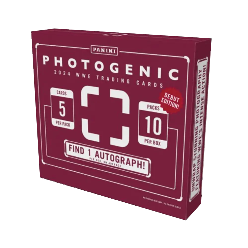 2024 Panini Photogenic WWE Wrestling Trading Cards Hobby Box - Collectible Cards for WWE Fans & Sports Memorabilia Enthusiasts - Perfect for Trading, Collecting, and Displaying