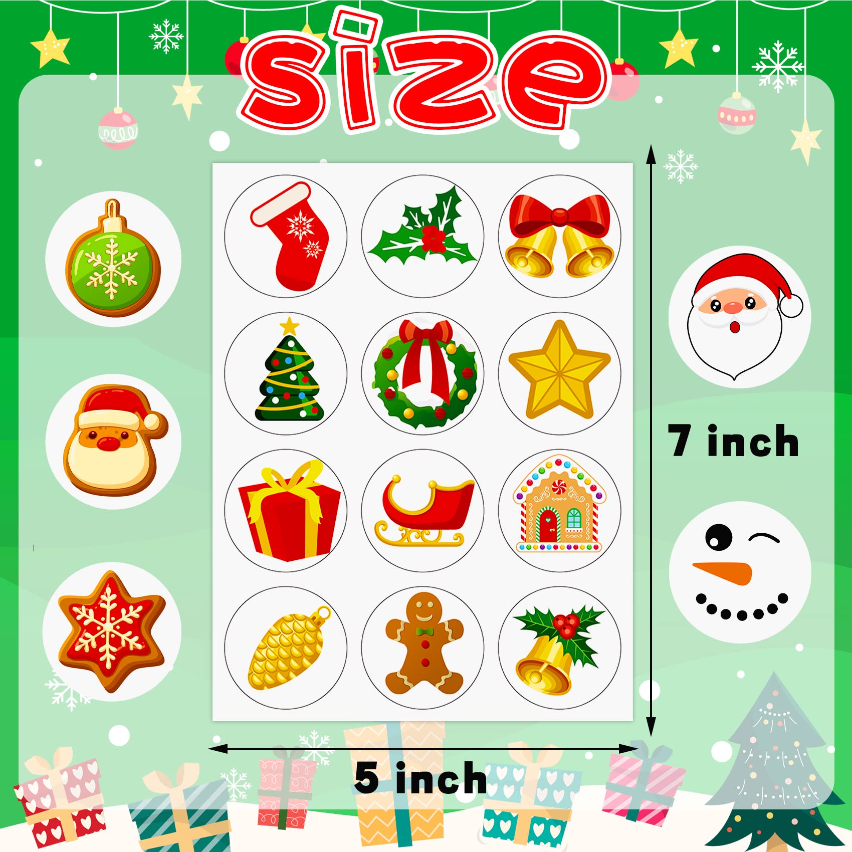 Funnlot Christmas Stickers 384pcs - Santa Snowman Reindeer for Kids Holiday Decor