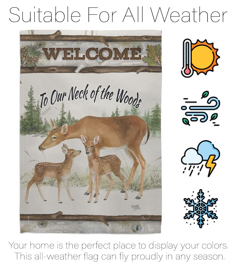 Nature Wildlife House Flag Set 28x40 w/Flagpole - Outdoor Decor