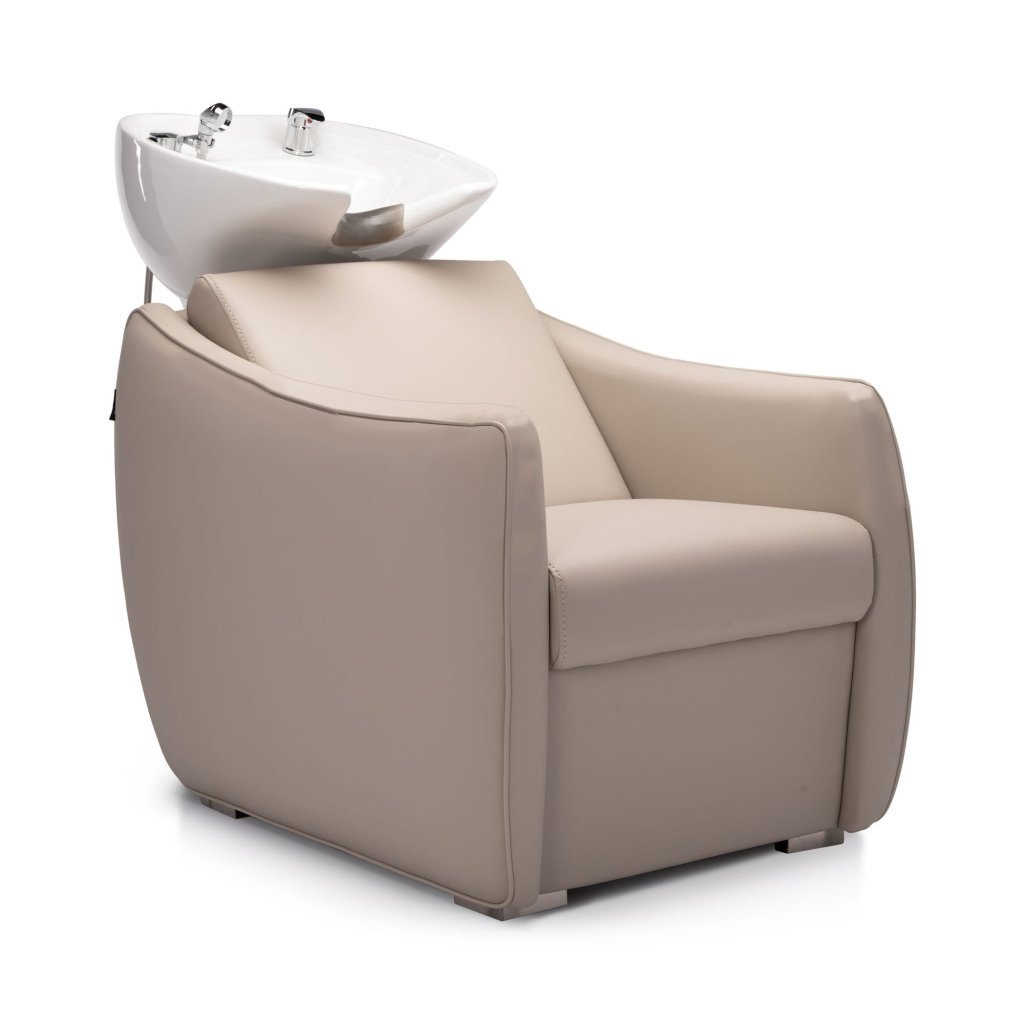 Lanvain Taz Shampoo Unit Chair 135 - Professional Salon Hair Washing Chair with Adjustable Height for Barber Shops & Beauty Salons