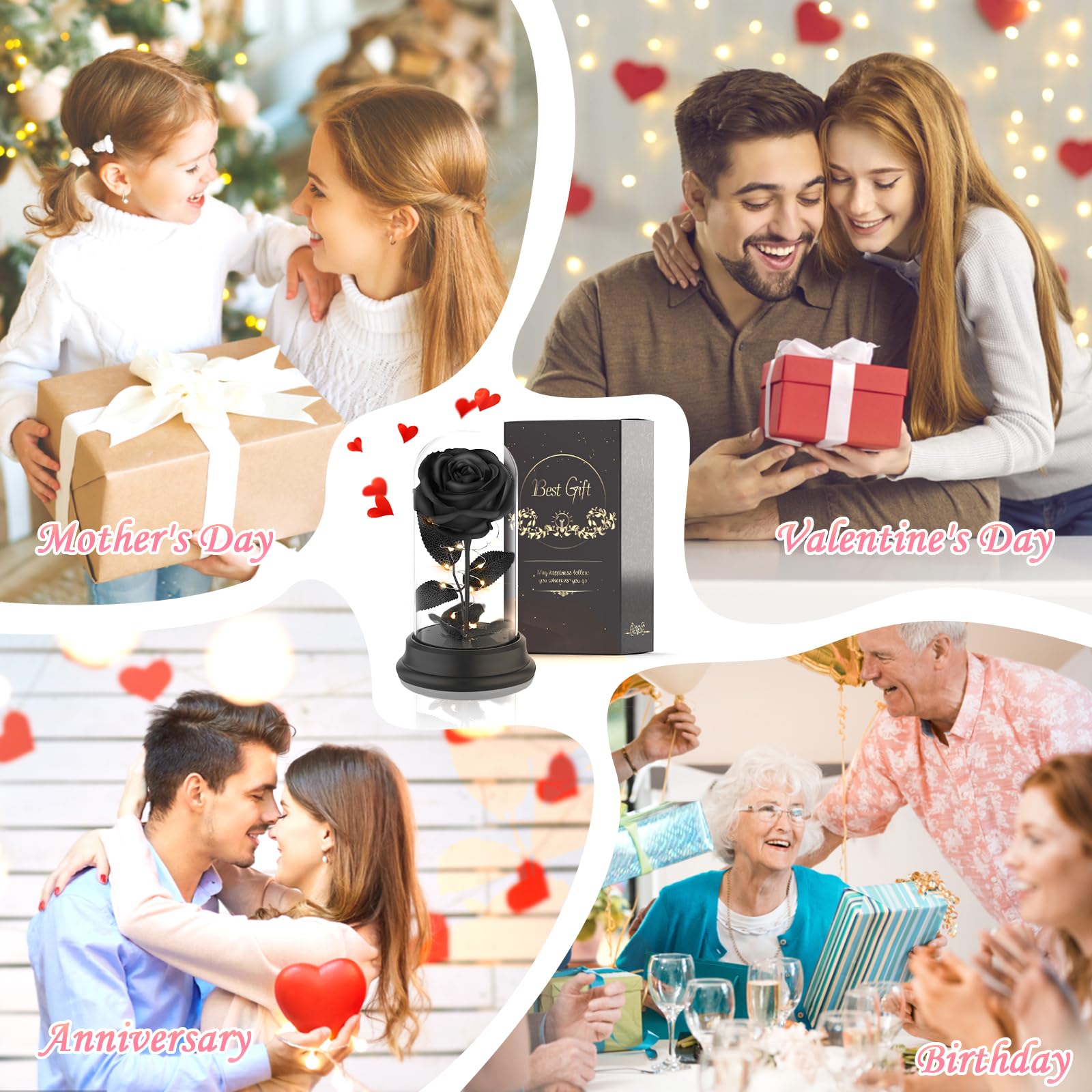 Forever Preserved Black Rose - Eternal Flower Gift for Women, Valentine's Day, Mother's Day, Christmas & Anniversary - Perfect Romantic Present for Her, Home Decor & Special Occasions