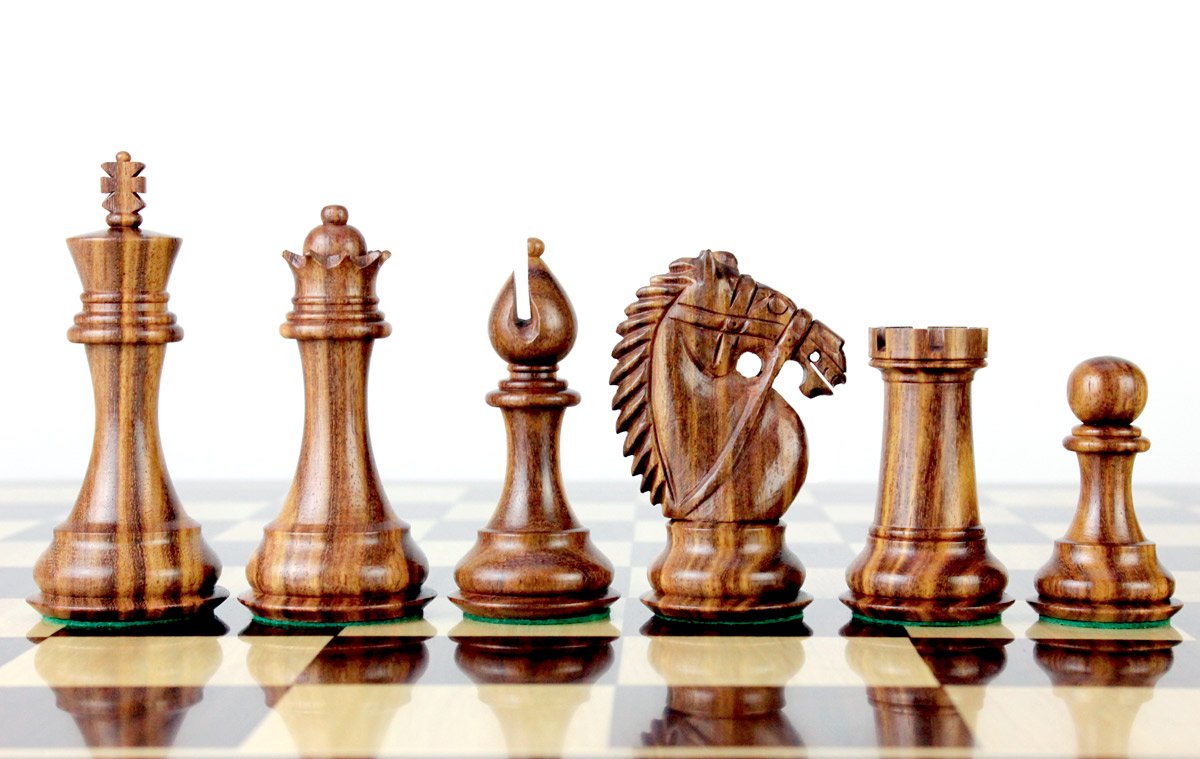 Premium Golden Rosewood & Boxwood Chess Pieces - Rio Staunton 4.0