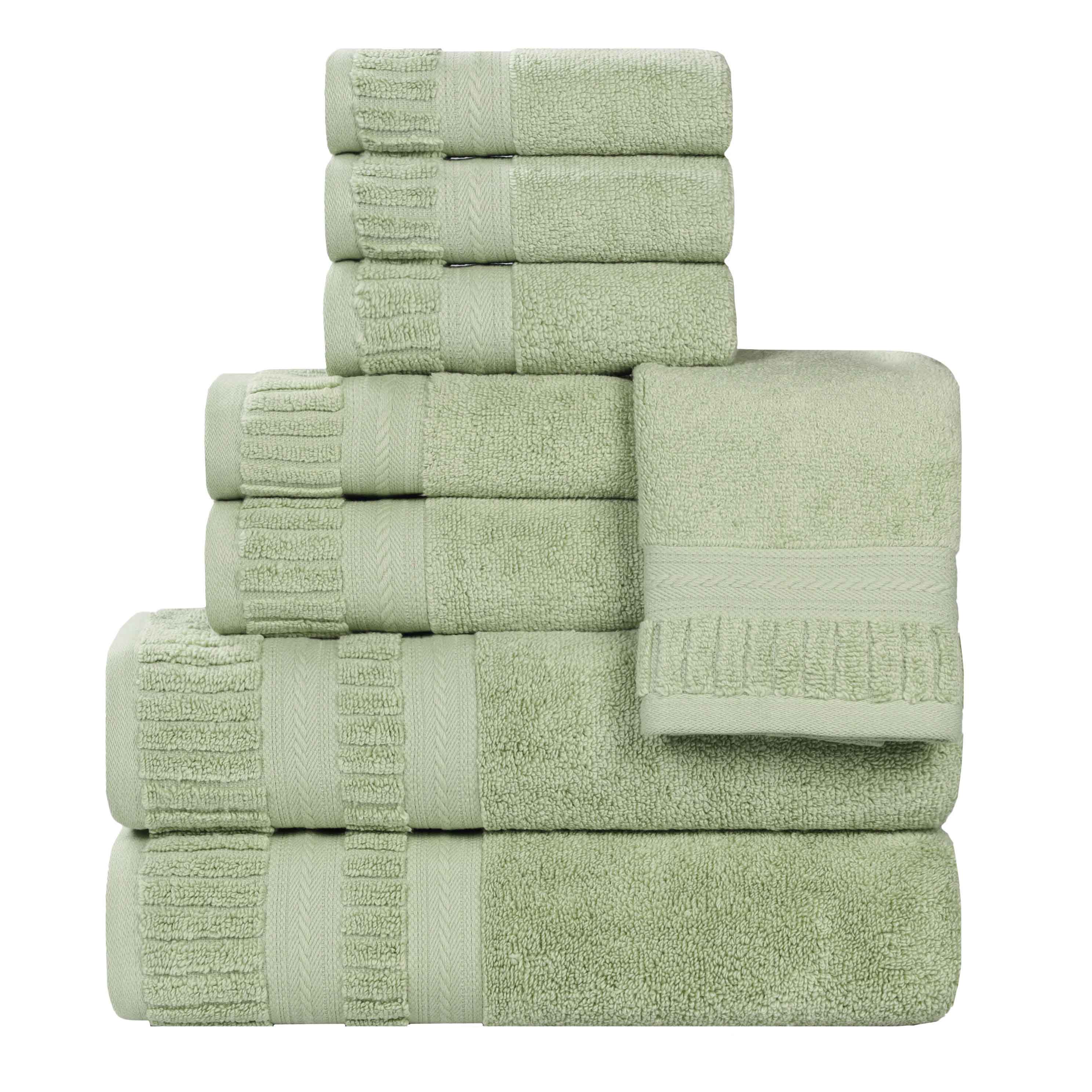 Venice Zero Twist Cotton Medium Weight Absorbent 8-Piece Bath Towel Set - Soft & Quick-Drying for Spa, Gym, and Luxury Home Bathrooms