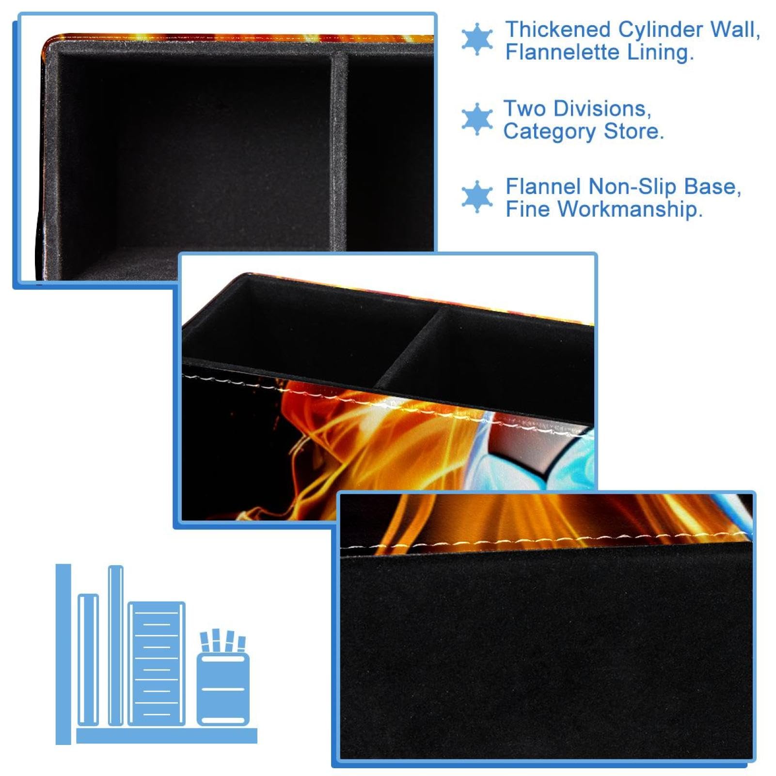 Flaming Football Pen Holder for Desk - Stylish Pencil Organizer for Office & School Supplies - Perfect for Home, Office, and Classroom Organization