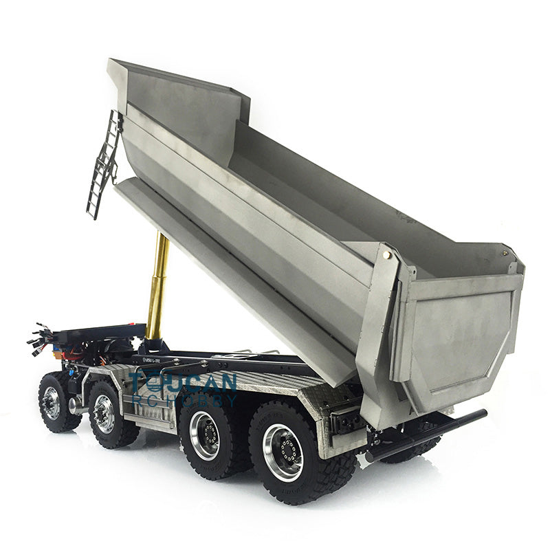 LESU 1/14 Scale Metal RC 8x8 Hydraulic Dump Truck with Tipper - DIY Remote Control Dump Truck with i6S Transmitter, iA10B Receiver, LED Lights, Lock Servo & ESC - Perfect for Construction Site Play, Off-Road Adventure and RC Hobby Enthusiasts