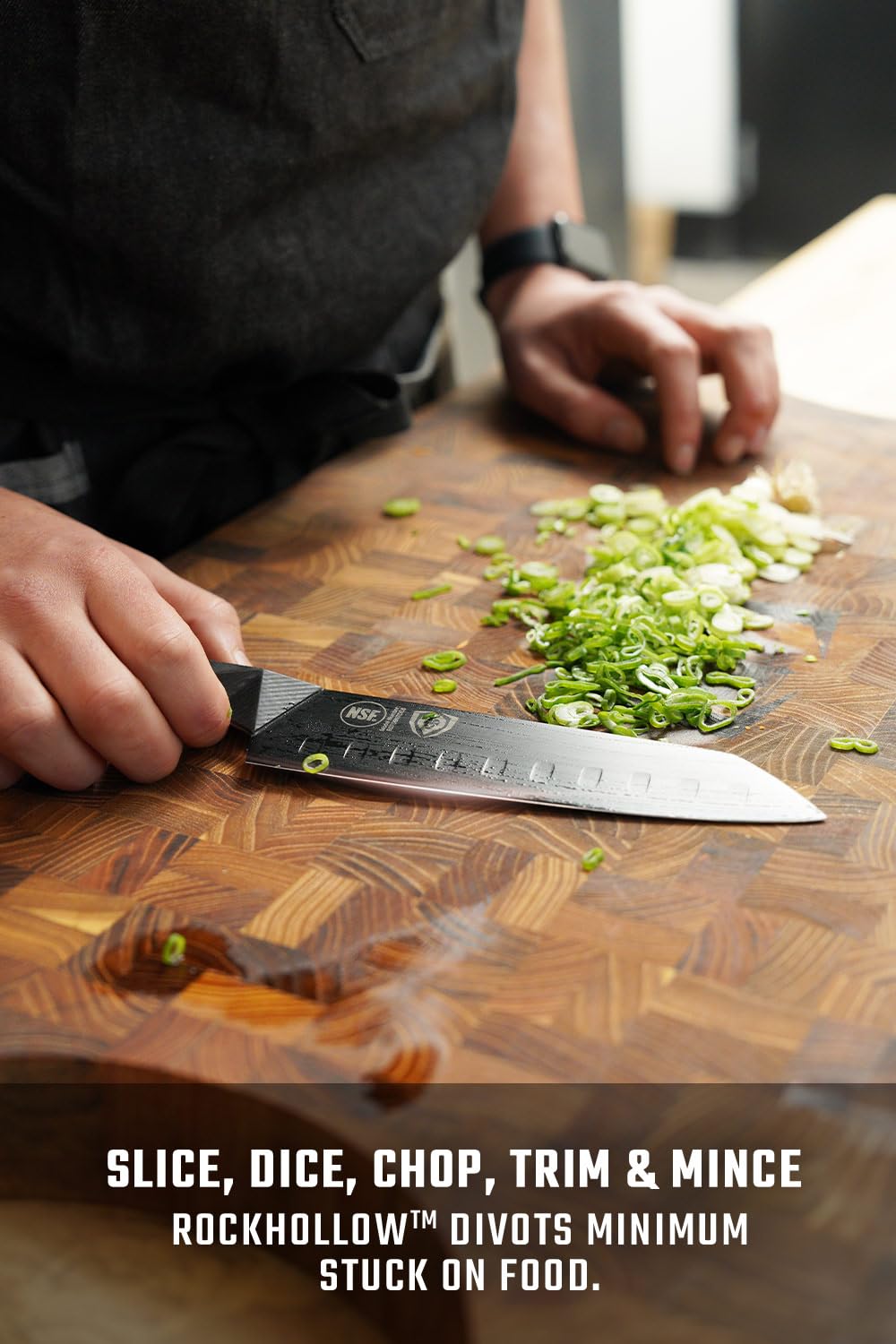 Dalstrong Santoku Knife 7 Inch - Shadow Black Series - Razor Sharp Japanese Kitchen Knife with Black Titanium Nitride Coating - High Carbon 7CR17MOV-X Vacuum Treated Steel - Includes Sheath - Perfect for Chopping Vegetables & Slicing Meat - NSF Certified Professional Chef Knife