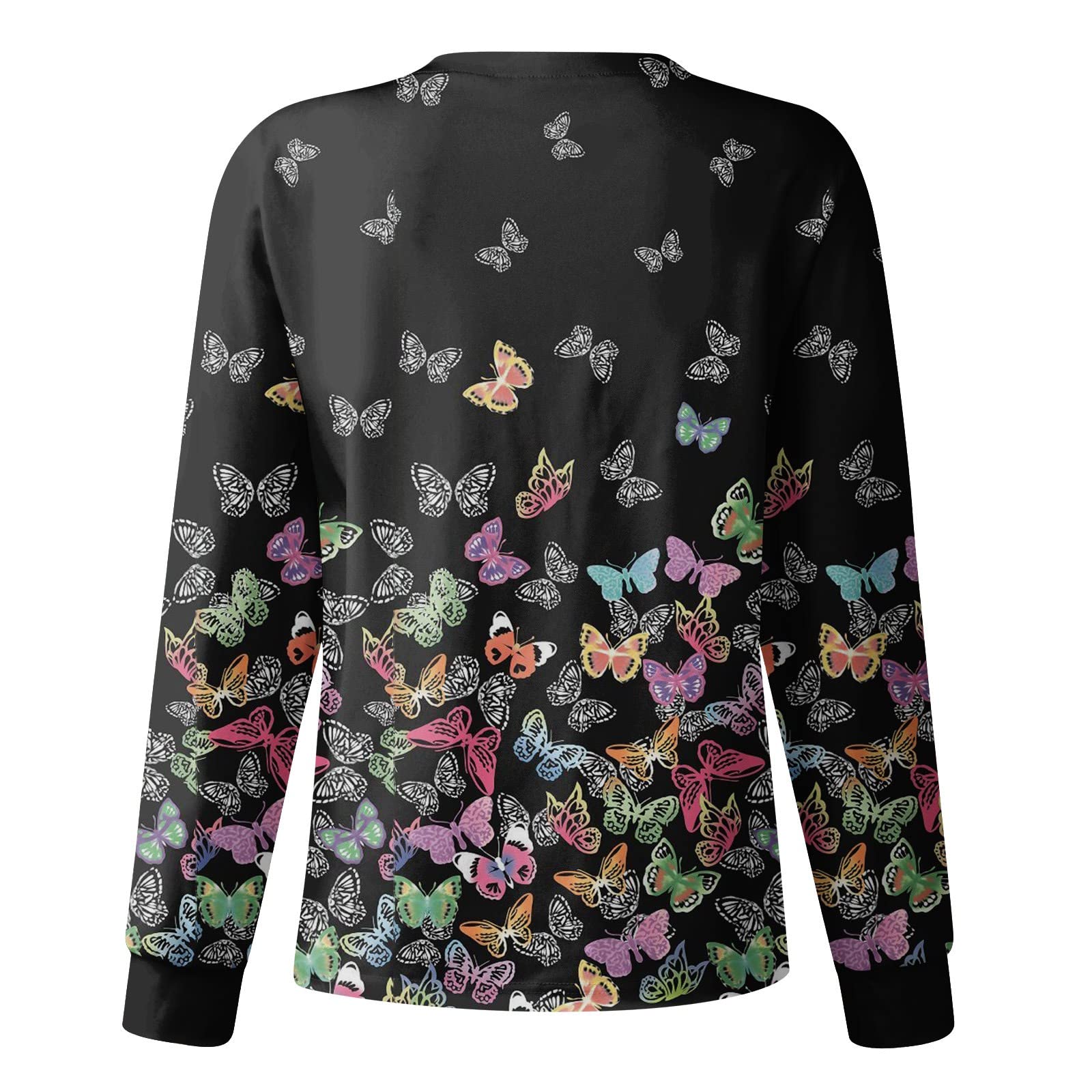 Women's Printed Scrubs Jacket - Snap Front Cute Animal Pattern Long Sleeve Medical Uniform Top for Nurses & Healthcare Workers | Comfortable Workwear for Hospitals & Clinics