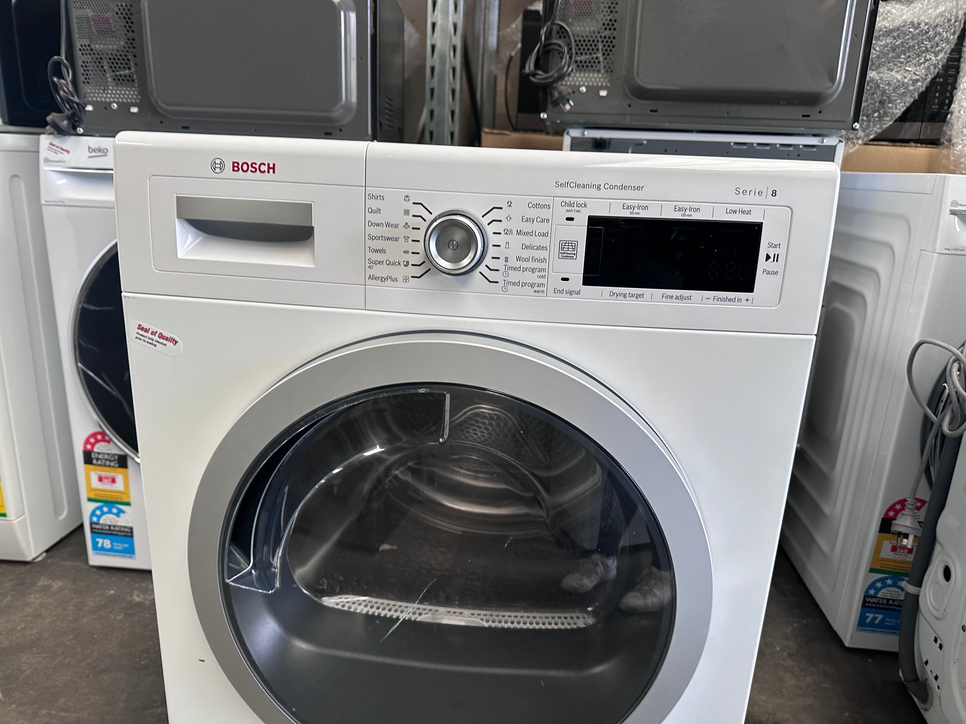Bosch Series 8 9kg Heat Pump Tumble Dryer with Self-Cleaning Condenser - WTW87564AU Refurbished | Made in Germany | Perfect for Large Families & Energy-Efficient Laundry