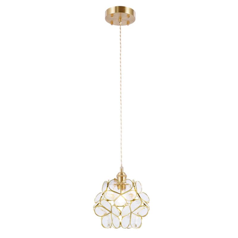Modern Glass Petal Pendant Light - Elegant Floral Ceiling Lighting Fixture for Dining Room, Kitchen Island & Bedroom Decor