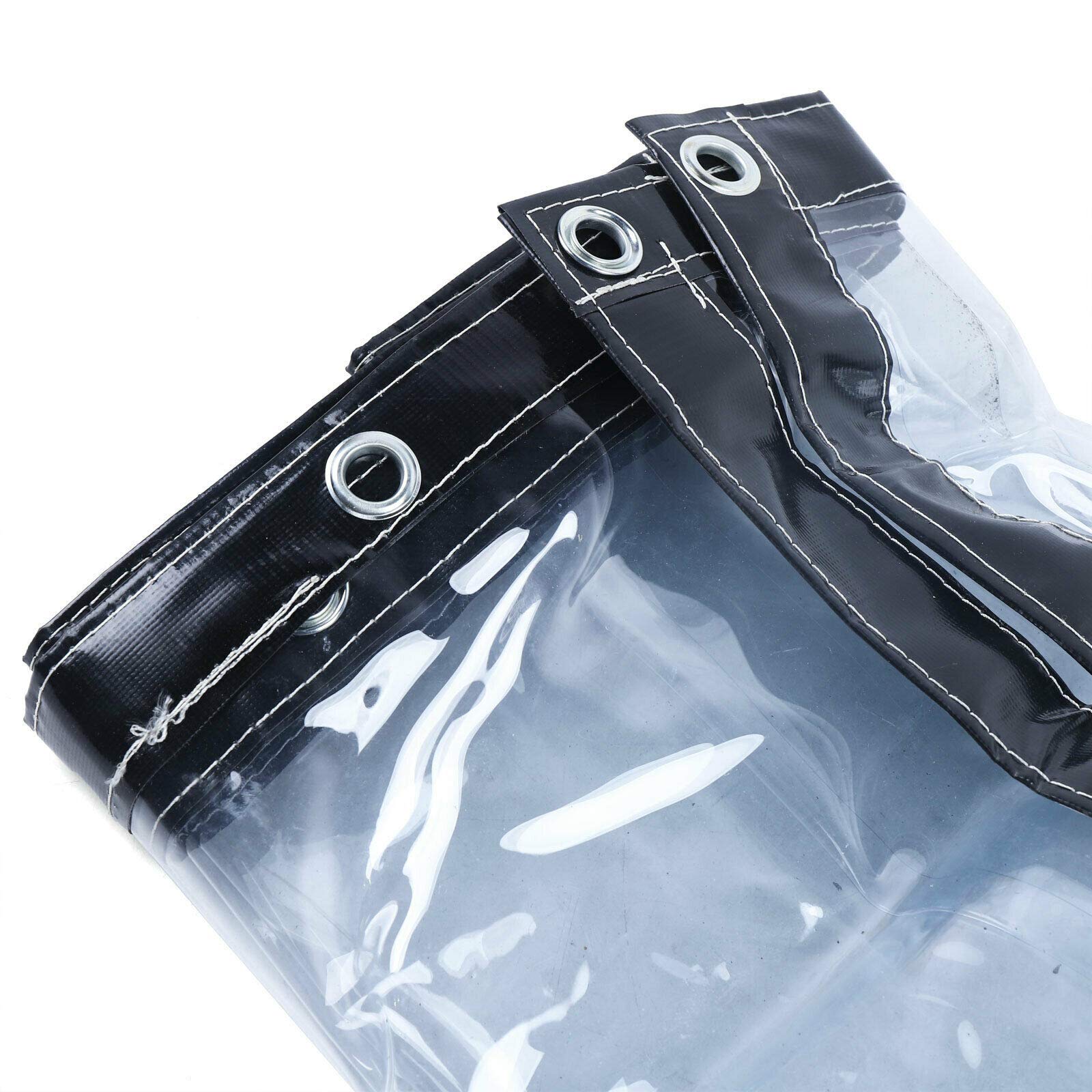 Heavy Duty Clear PVC Vinyl Waterproof Tarp - 8x16FT (2.5x5m) - Transparent Awning Cover for Tents, Canopies, Doors & Windows - UV Resistant, Weatherproof Outdoor Protection for Camping, Patio & Home Use