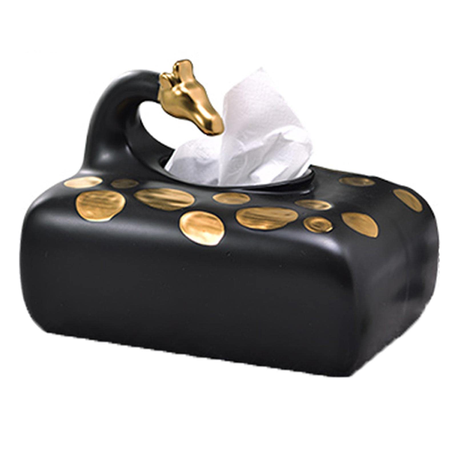 Black Tissue Box Cover Holder - Decorative Facial Tissue Dispenser for Home, Office & Car - Perfect for Living Room, Bedroom & Vehicle Decor