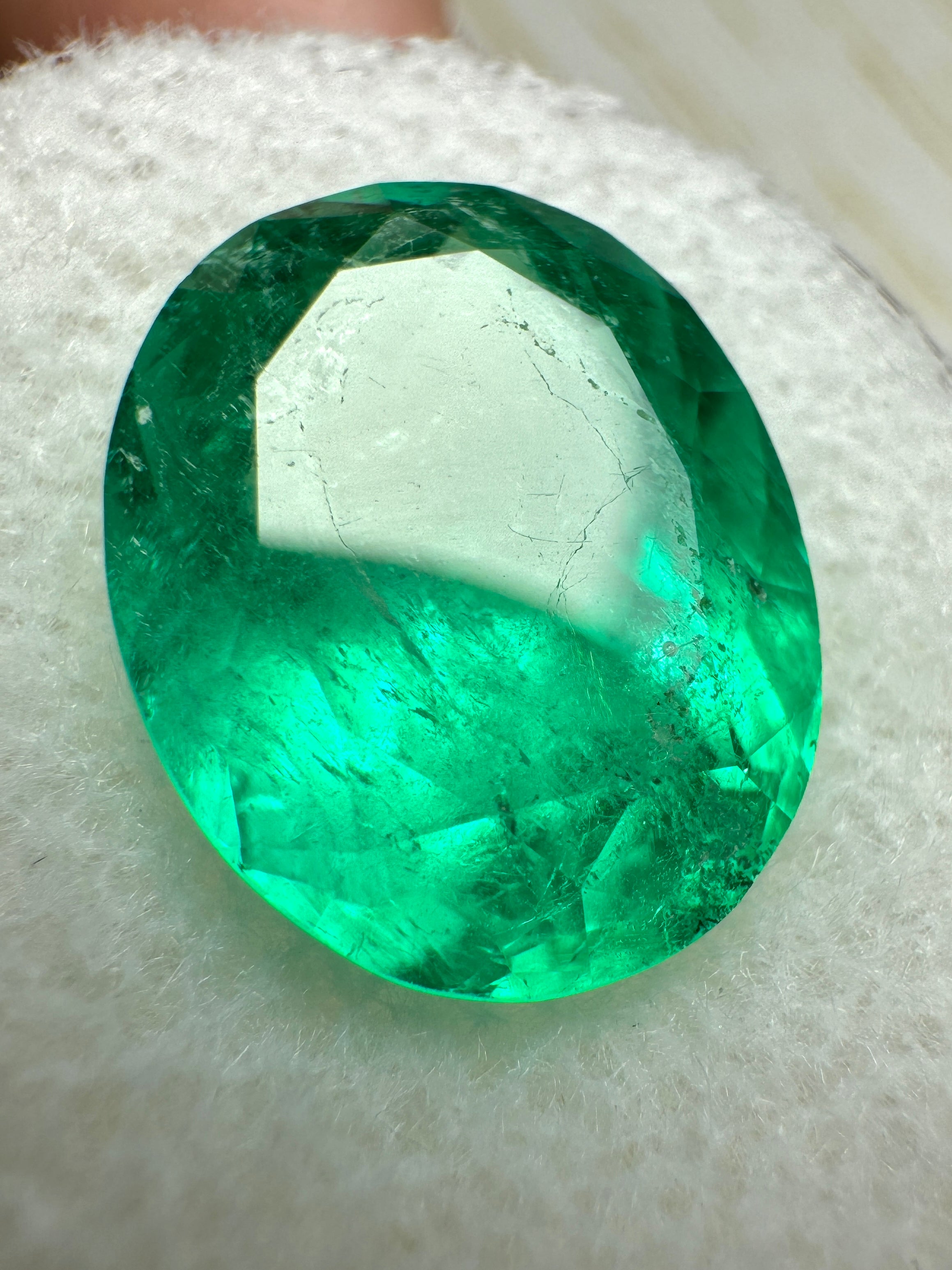 6.25 Carat 13.5x11mm Muzo Yellowish Green Natural Loose Colombian Emerald Oval Cut Gemstone for Jewelry Making, Engagement Rings & Luxury Gifts