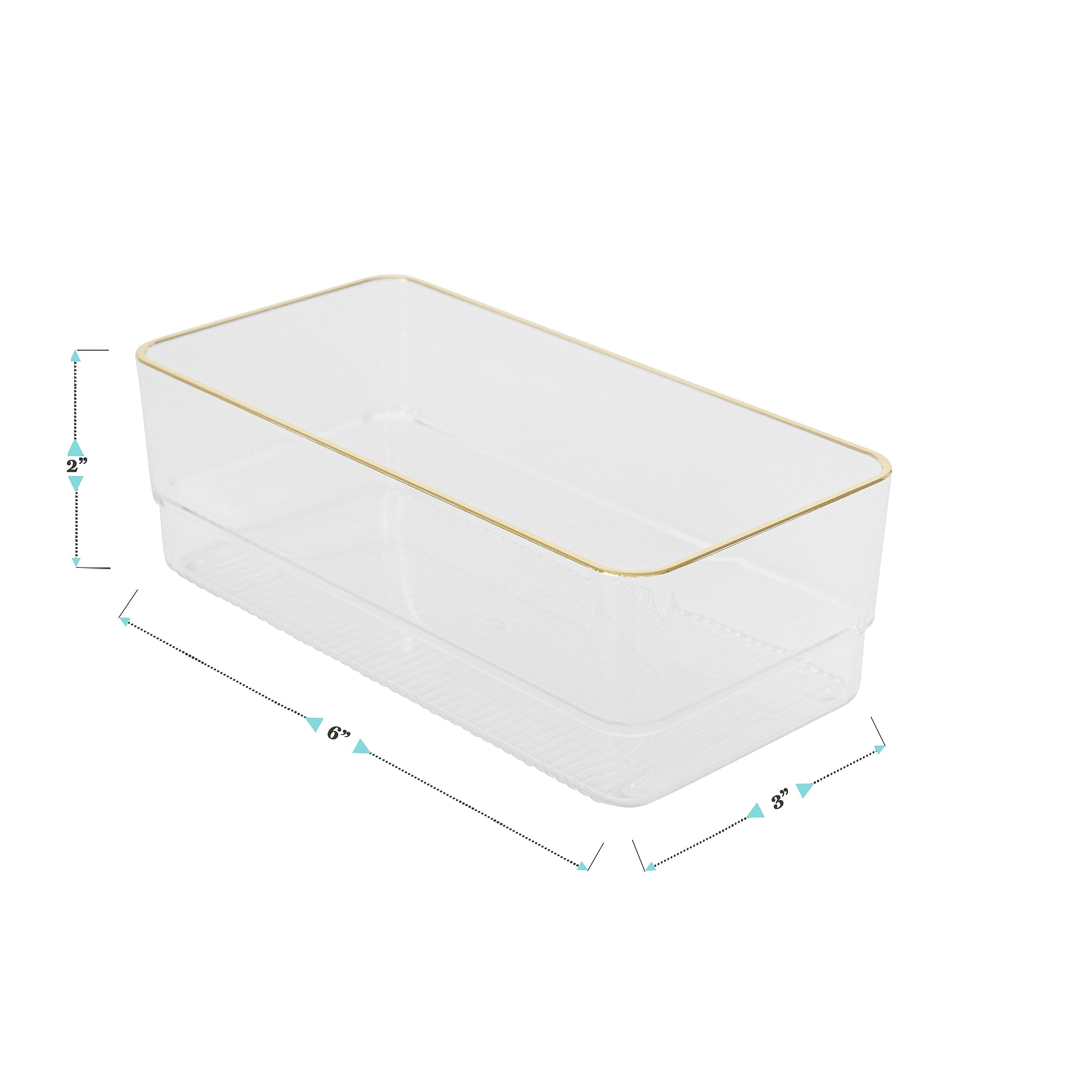 Martha Stewart Kerry Plastic Stackable Office Desk Drawer Organizers, 6