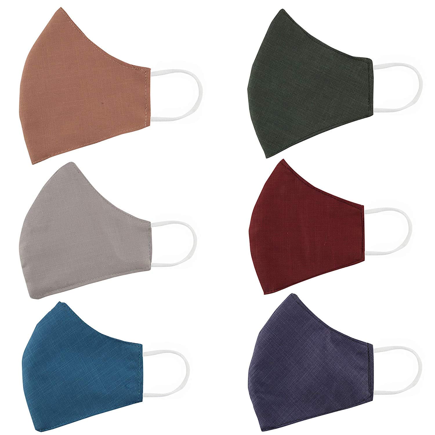 Vroxy 10-Pack Reusable Cotton Face Masks - 3-Layer Breathable & Anti-Bacterial Protection - Soft Washable Fabric for Men Women - Perfect for Travel, Work, Gym & Daily Commute (Multi-Color)