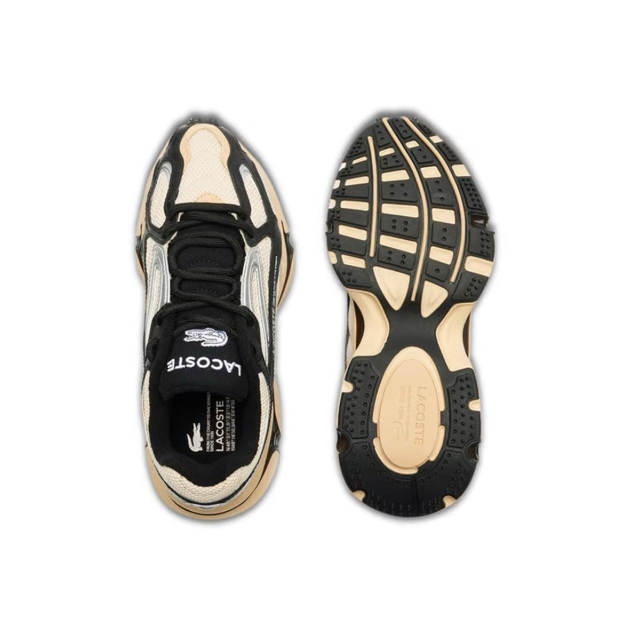 Lacoste L003 2K24 124 Men's Casual Sneakers in Light Tan & Black - Perfect for Everyday Wear, Office & Weekend Outings