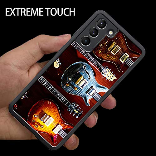 Electric Guitar Pattern Samsung Galaxy S21 Case - Shock Absorbent TPU Protective Phone Cover for Music Lovers - Perfect for Concerts, Gigs & Everyday Use