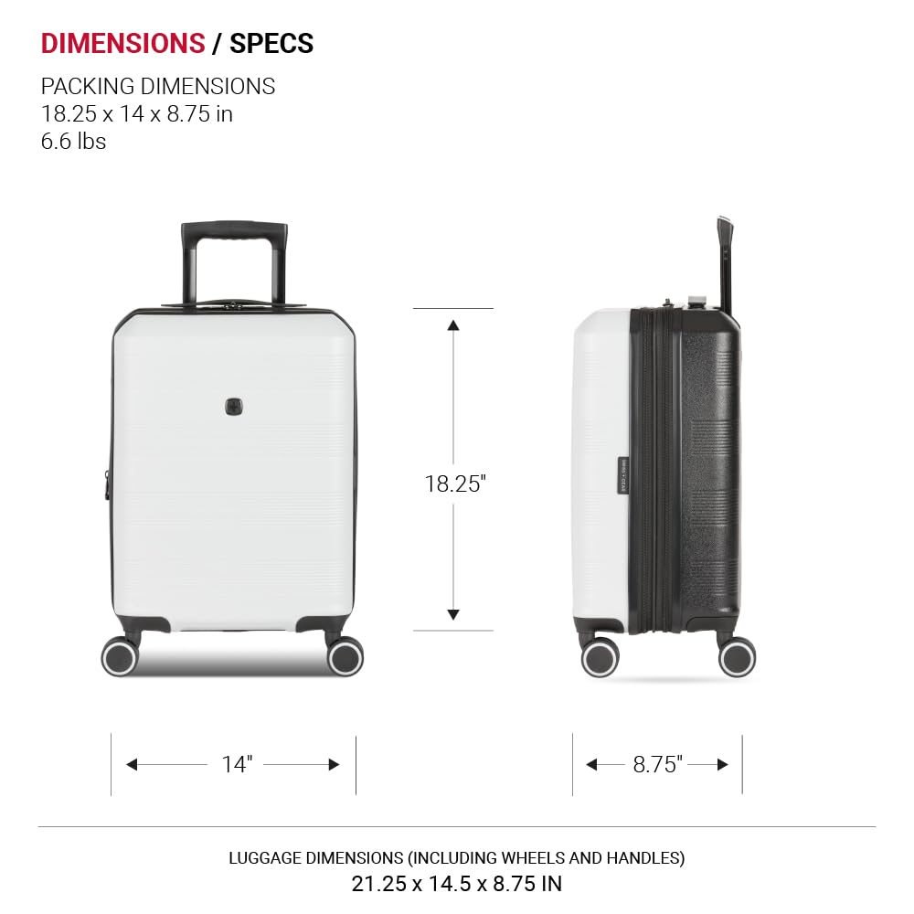 SwissGear Duet Hardside Expandable Luggage Set with 360° Spinner Wheels (3-Piece, 19/24/28 Inch) - Lightweight Grey/Black Suitcase for Travel | Perfect for Business Trips, Vacations & International Travel