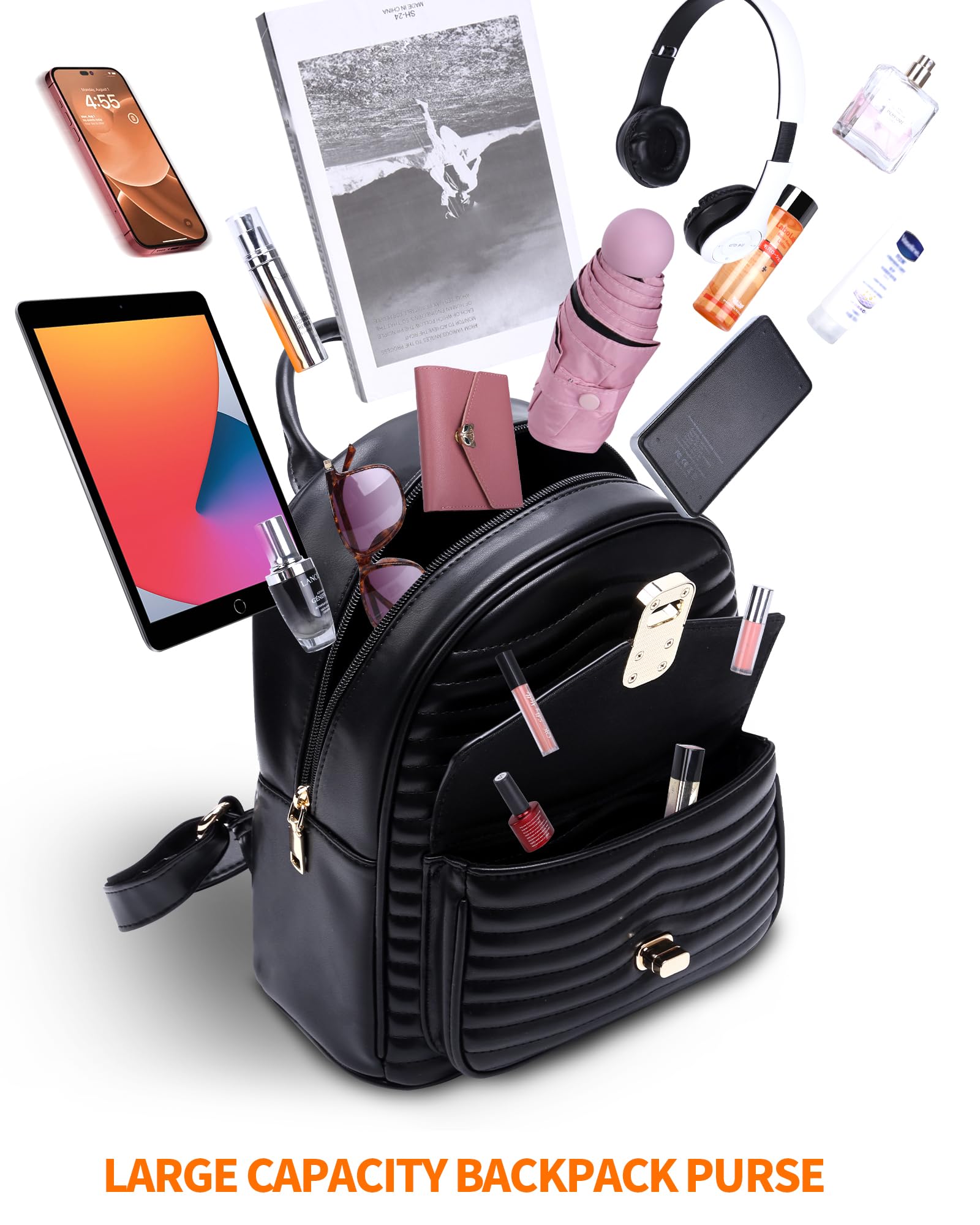 Stylish Mini Leather Backpack Purse for Women - Aesthetic Small Bookbag, Casual Travel Daypack - Perfect for Work, School & Outdoor Adventures