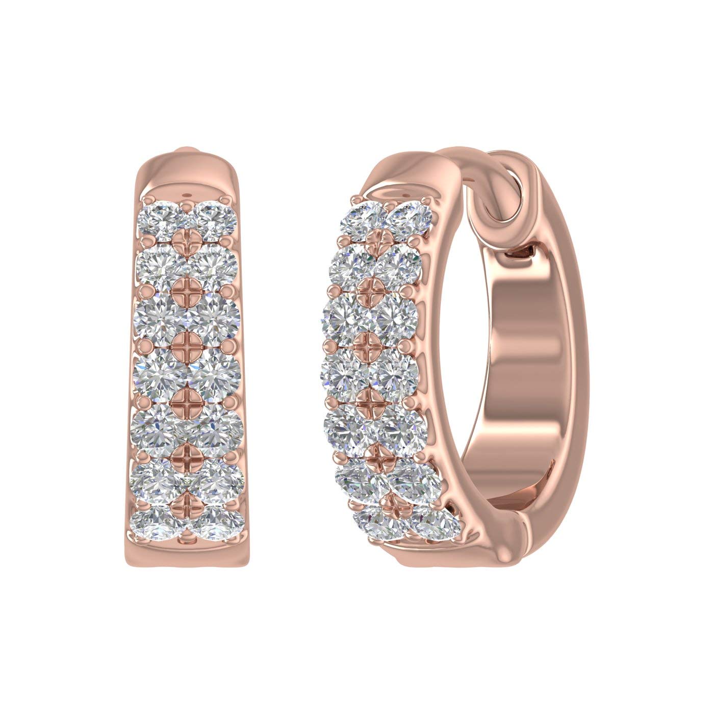 1/3 Carat Diamond Hoop Earrings in 10K Gold - IGI Certified | Elegant Everyday Jewelry for Women, Perfect for Work, Date Night & Special Occasions