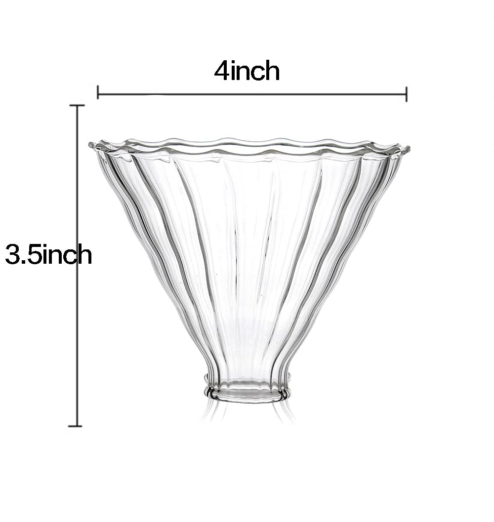 2-Pack Glass Pour Over Coffee Funnel Set - Reusable Coffee Dripper for Pour Over Brewing - Perfect for Home, Office & Camping Coffee Making