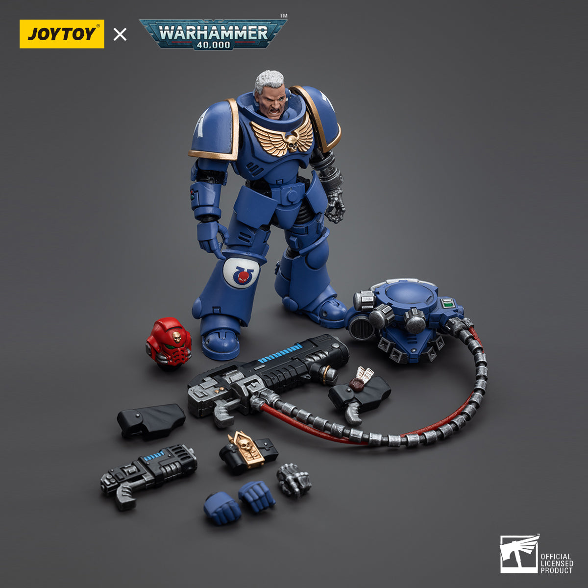 JOYTOY 1/18 Scale Warhammer 40K Ultramarines Hellblasters Action Figure Set (3-Pack) - Perfect for Tabletop Gaming, Collecting, and Warhammer 40K Battle Scenes