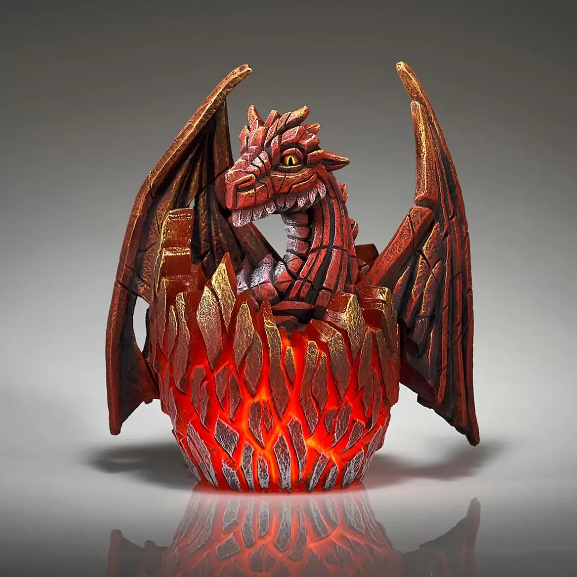 Edge Sculpture Red Dragon Egg - Handcrafted Home Decor, Unique Gift for Fantasy Lovers | Perfect for Bookshelf Display, D&D Gaming Room, and Medieval Themed Decor
