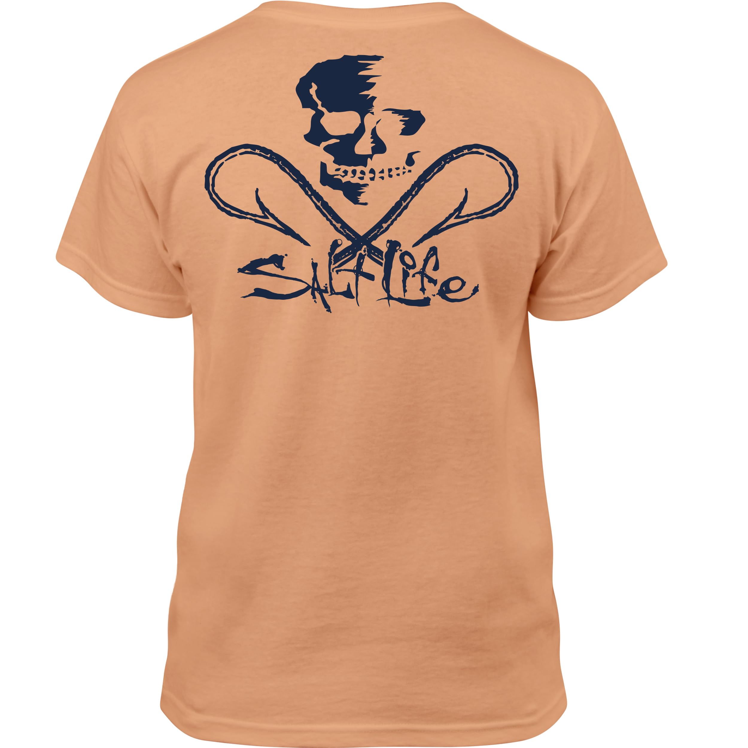Salt Life Unisex Kids Skull & Hooks Short Sleeve T-Shirt | Classic Fit Youth Tee for Boys & Girls | Beach, Surfing & Outdoor Activities