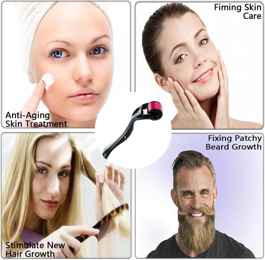 ALM Roller 0.5mm with 540 Titanium Needles for Hair Growth & Scalp Care | Hair Regrowth Treatment for Thinning Hair & Hair Loss | Reduces Acne Scars | Safe & Effective Derma Roller for Home Use | Perfect for Hair Care Routine & Skin Rejuvenation