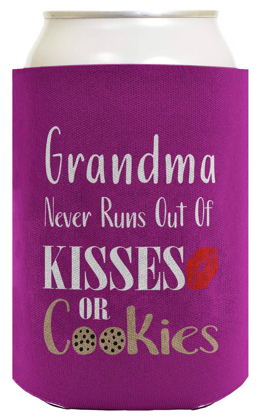 48-Pack Insulated Drink Can Coolers - Heartwarming Grandma Appreciation Gift for Baking & Tea Time | Never Runs Out of Kisses or Cookies | Perfect for Mother's Day, Birthdays & Family Gatherings