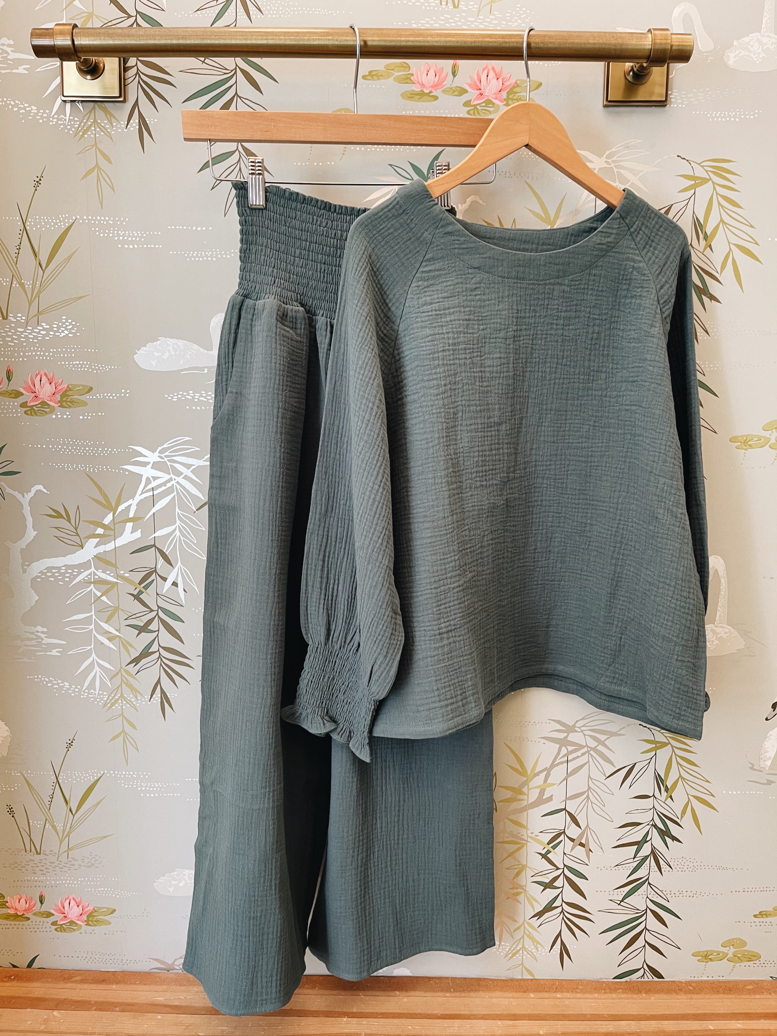 Zoe Peasant Blouse in Sage Green - Flowy Boho Top for Women | Perfect for Casual Outings, Festivals & Summer Vacations