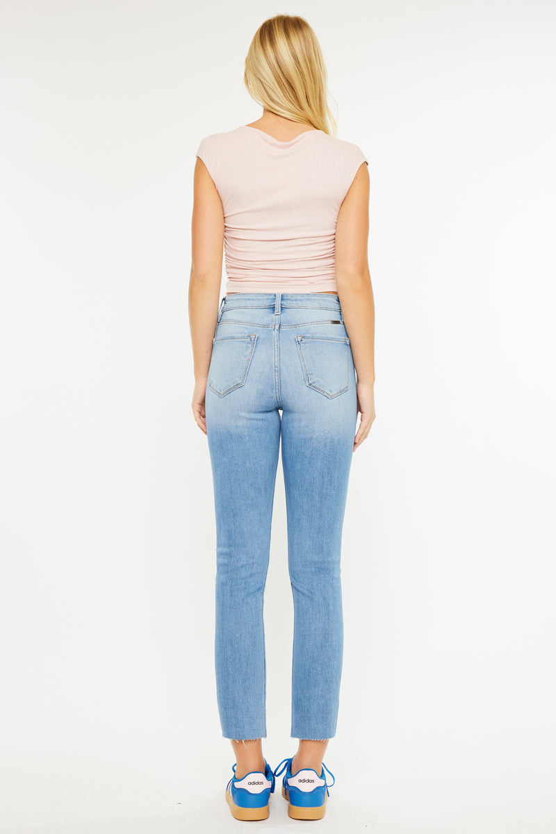 Priscilla Women's High Rise Slim Straight Leg Jeans - Stretchy Denim Pants for Casual & Office Wear | Comfortable & Flattering Fit for Everyday Style
