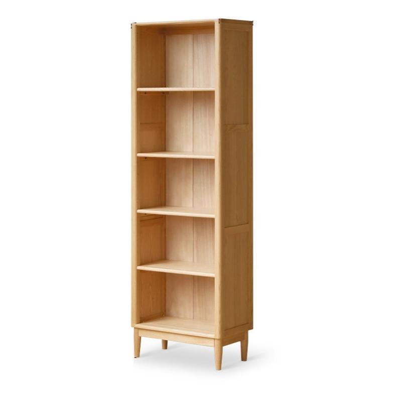 Oak Solid Wood Modern Glass Door Bookcase - Stylish Bookshelf for Living Room, Office & Library - Perfect for Home Decor & Book Storage