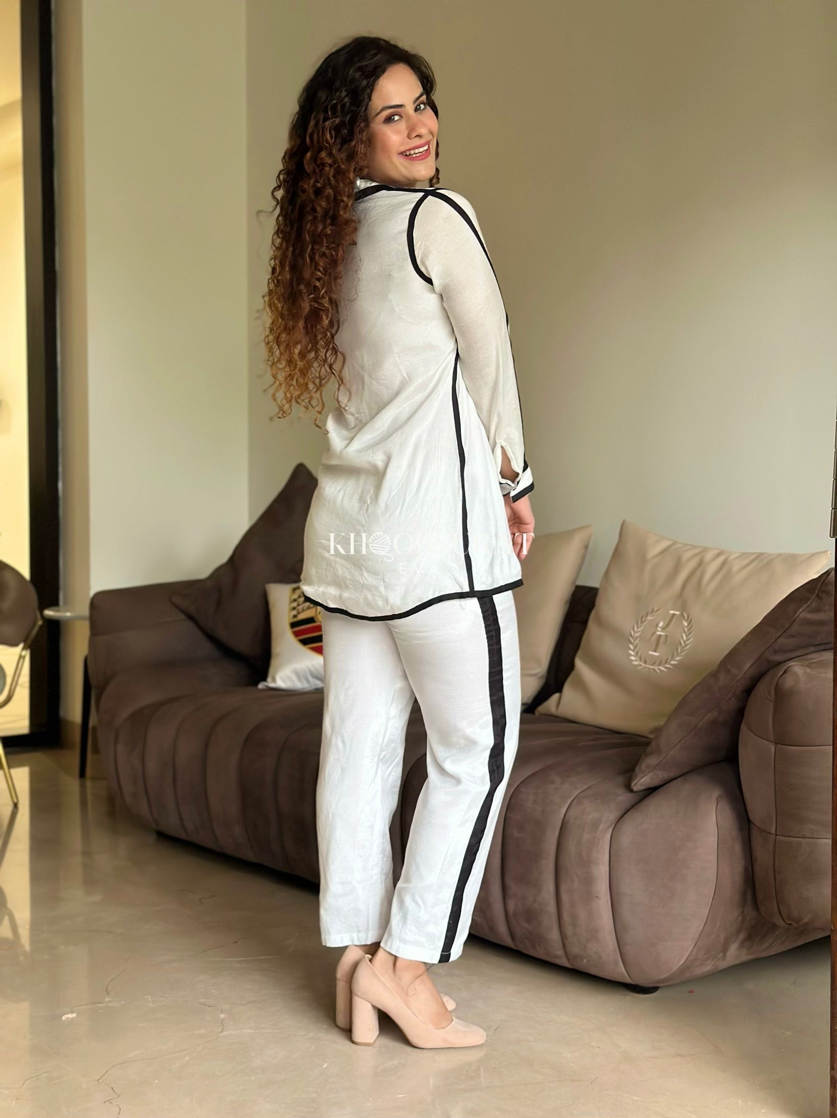 Chandni Charm White CoOrd Set for Women - Stylish Matching Outfit for Casual Wear, Parties & Festivals | Trendy Two-Piece Set for Summer & Spring