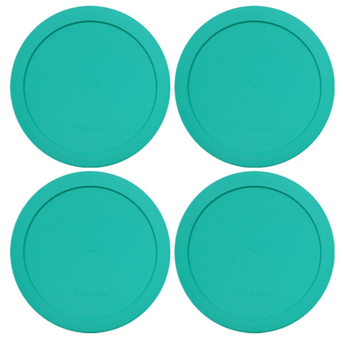 Pyrex and Anchor Round Glass Container Lids (4-Cup, Green, 4-Pack) - Airtight Food Storage for Meal Prep, Leftovers & Pantry Organization