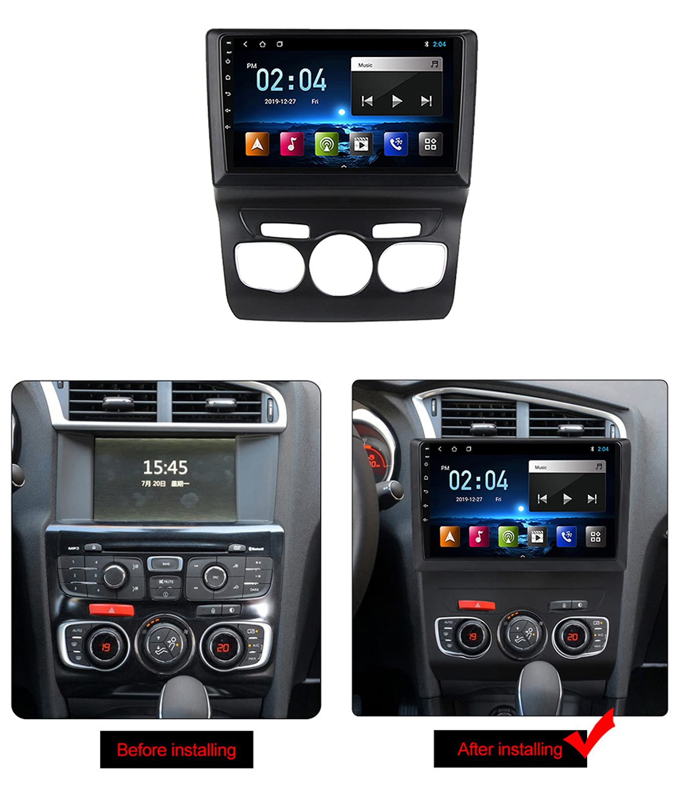 Android 10.0 2 DIN Car Stereo with WiFi Bluetooth GPS Navigation | MP5 Player | FM Radio Receiver | Multimedia Entertainment System | Compatible with Citroen C4L 2013-2017 | Perfect for Road Trips & Daily Commuting