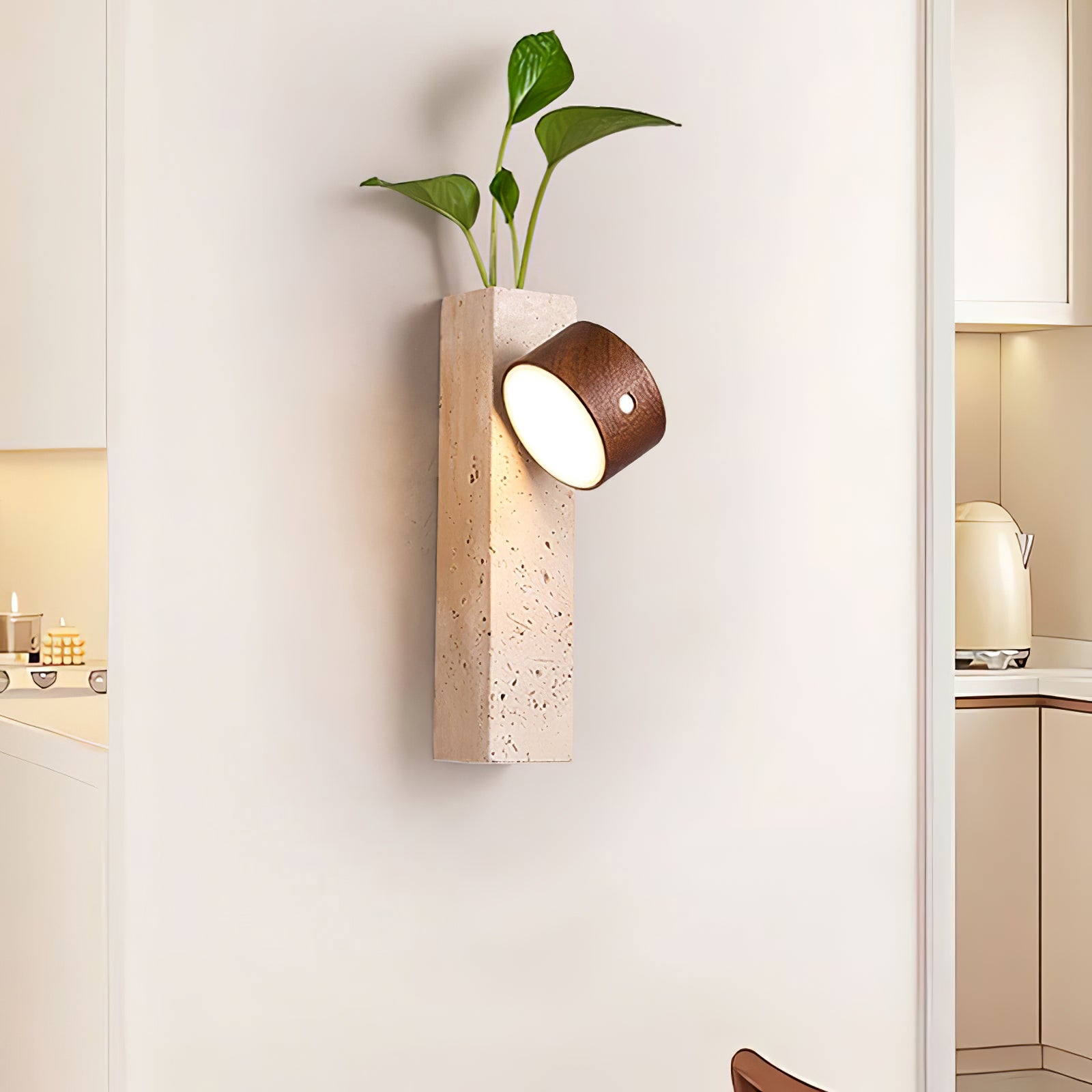 Axis Wood Wall Light - Modern Handcrafted Wooden Sconce for Bedroom, Living Room & Hallway - Warm Ambient Lighting for Home Decor
