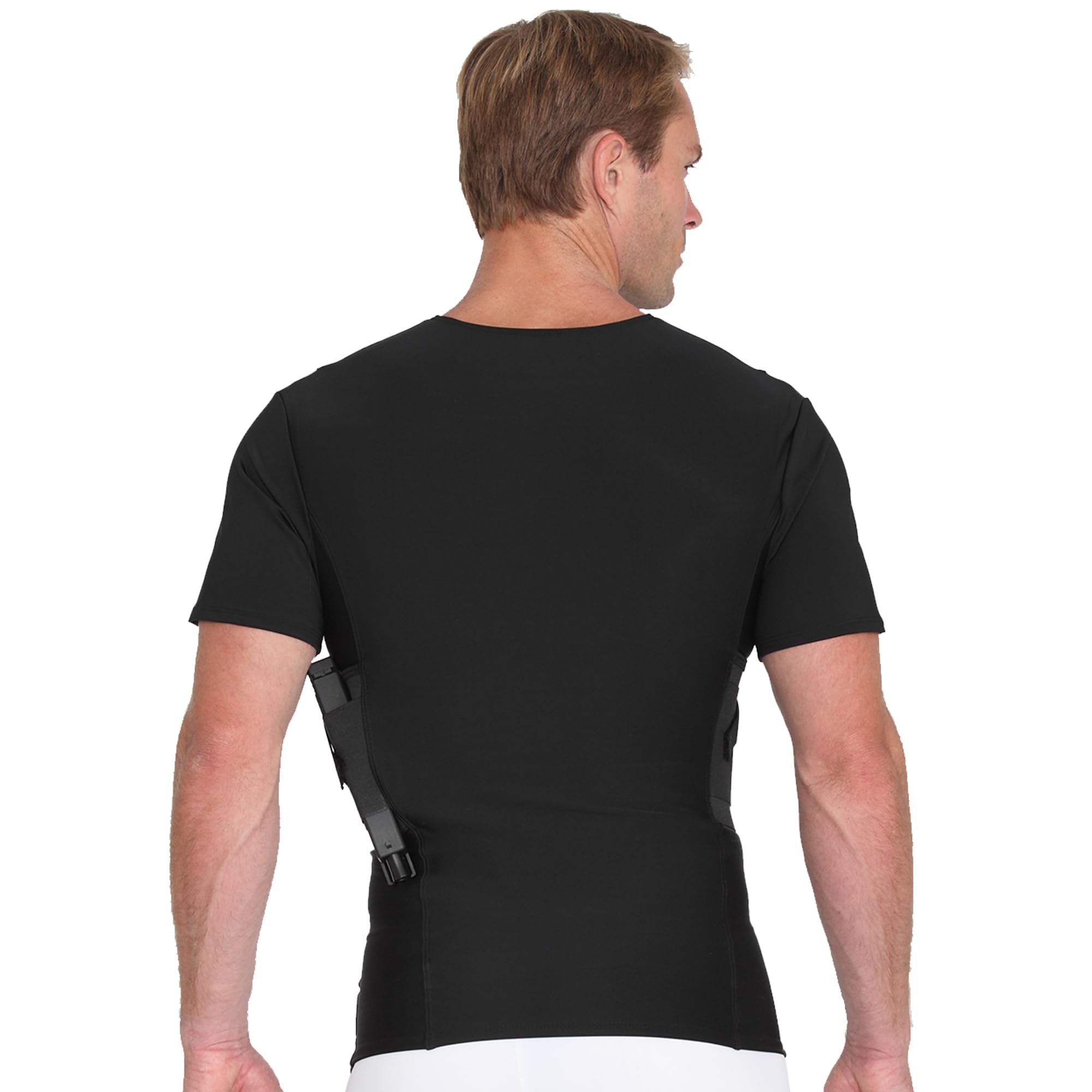 USA Made Men's Concealed Carry Holster - Slimming Compression Undershirt for Concealed Gun Carry | Perfect for Everyday Wear, Travel & Tactical Use