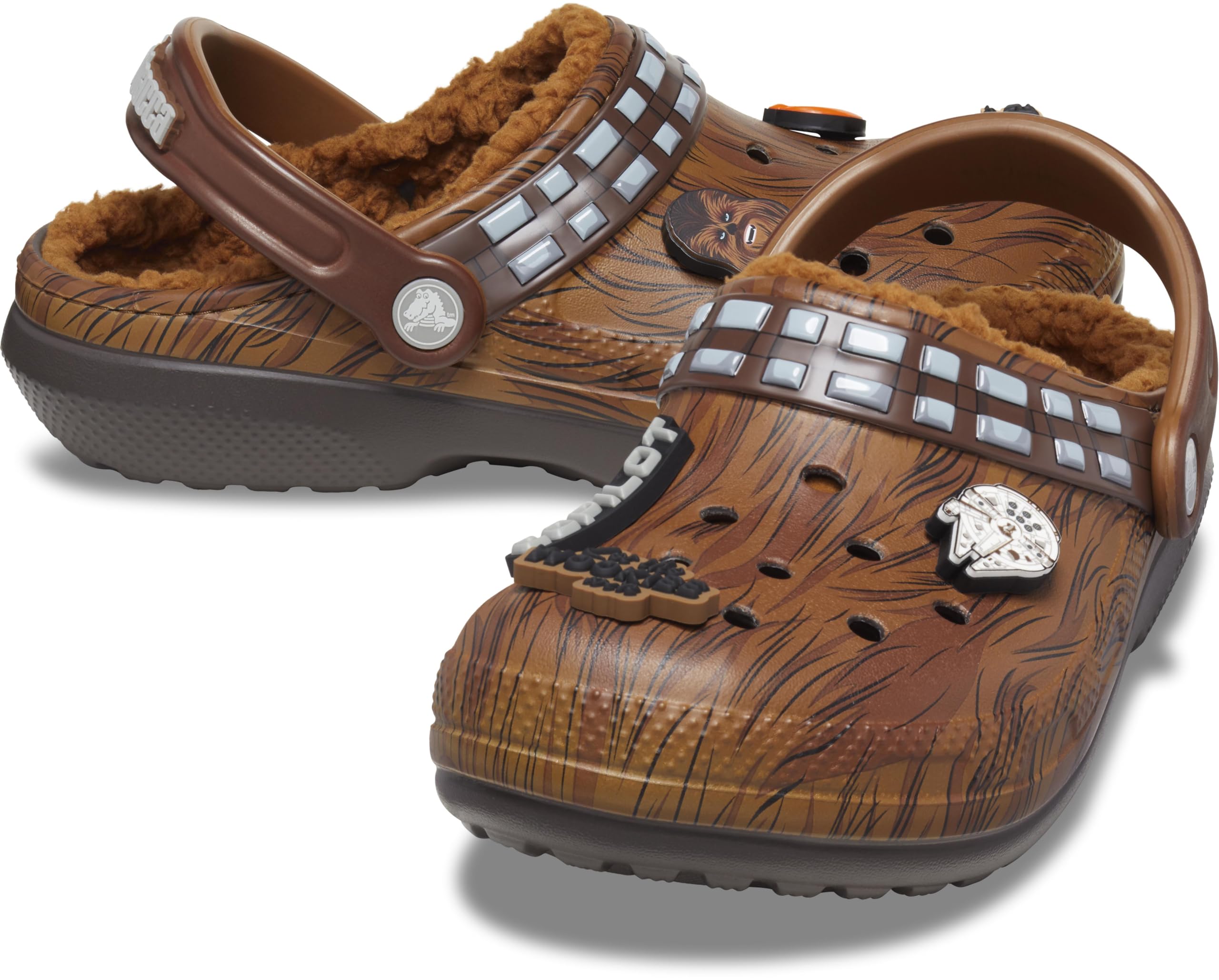 Crocs Unisex-Adult Star Wars Chewbacca Classic Lined Clogs - Fuzzy Winter Slippers for Men & Women - Cozy Indoor & Outdoor House Shoes for Relaxing at Home or Running Errands