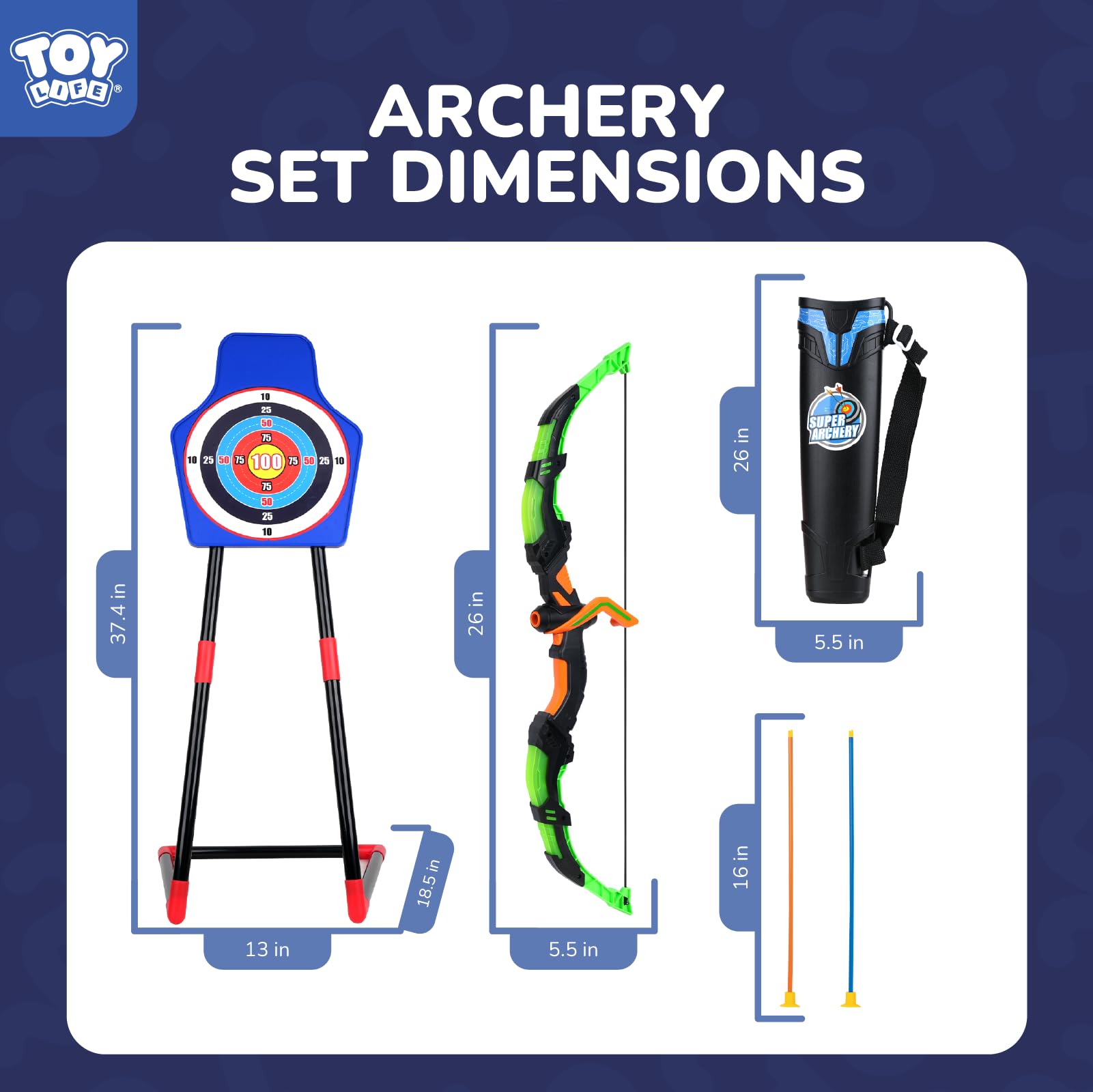 TOY Life LED Bow and Arrow Set for Kids Ages 4-12 - Outdoor Archery Game Toy with Light Up Arrows | Perfect Birthday Gift for Boys & Girls | Backyard Fun, Camping Activities & Outdoor Play