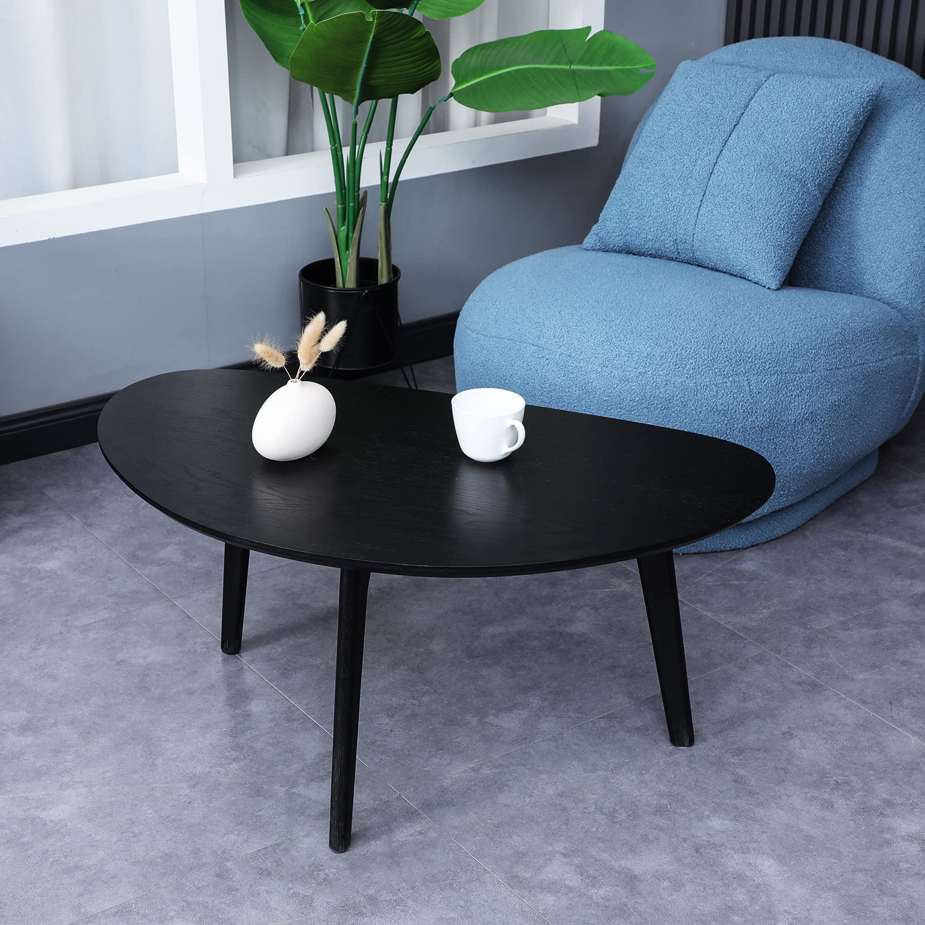 Mid Century Modern Oval Coffee Table - 47.3