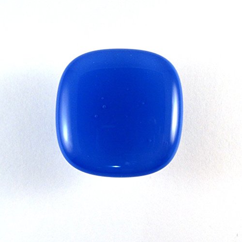 Cobalt Blue Glass Cabinet Knobs - 6PC Set, Rounded Square Shape, Colormax Collection (118 Color Options) - Perfect for Kitchen Cabinets, Bathroom Vanities, Dressers & Furniture Hardware Upgrade