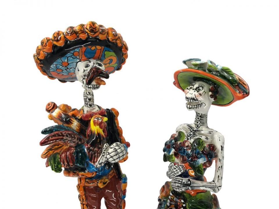 Authentic La Catrina Ceramic Figurines - Handcrafted Mexican Day of the Dead Decor - Perfect for Home Altars, Halloween Decorations & Cultural Displays