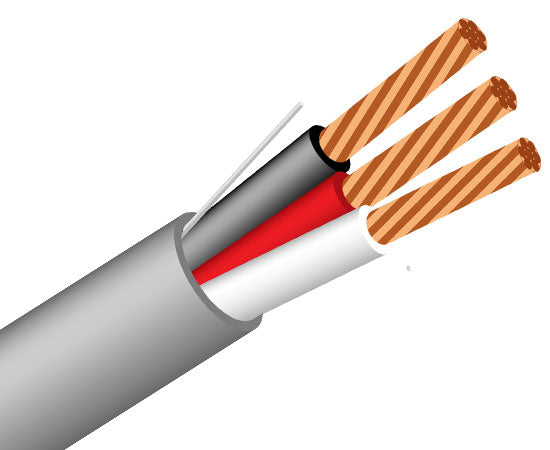 22/3 CMR Riser Alarm Cable - CL3R Stranded (7 Strand) Unshielded 1000ft Gray - Perfect for Fire Alarm & Security Systems in Commercial Buildings
