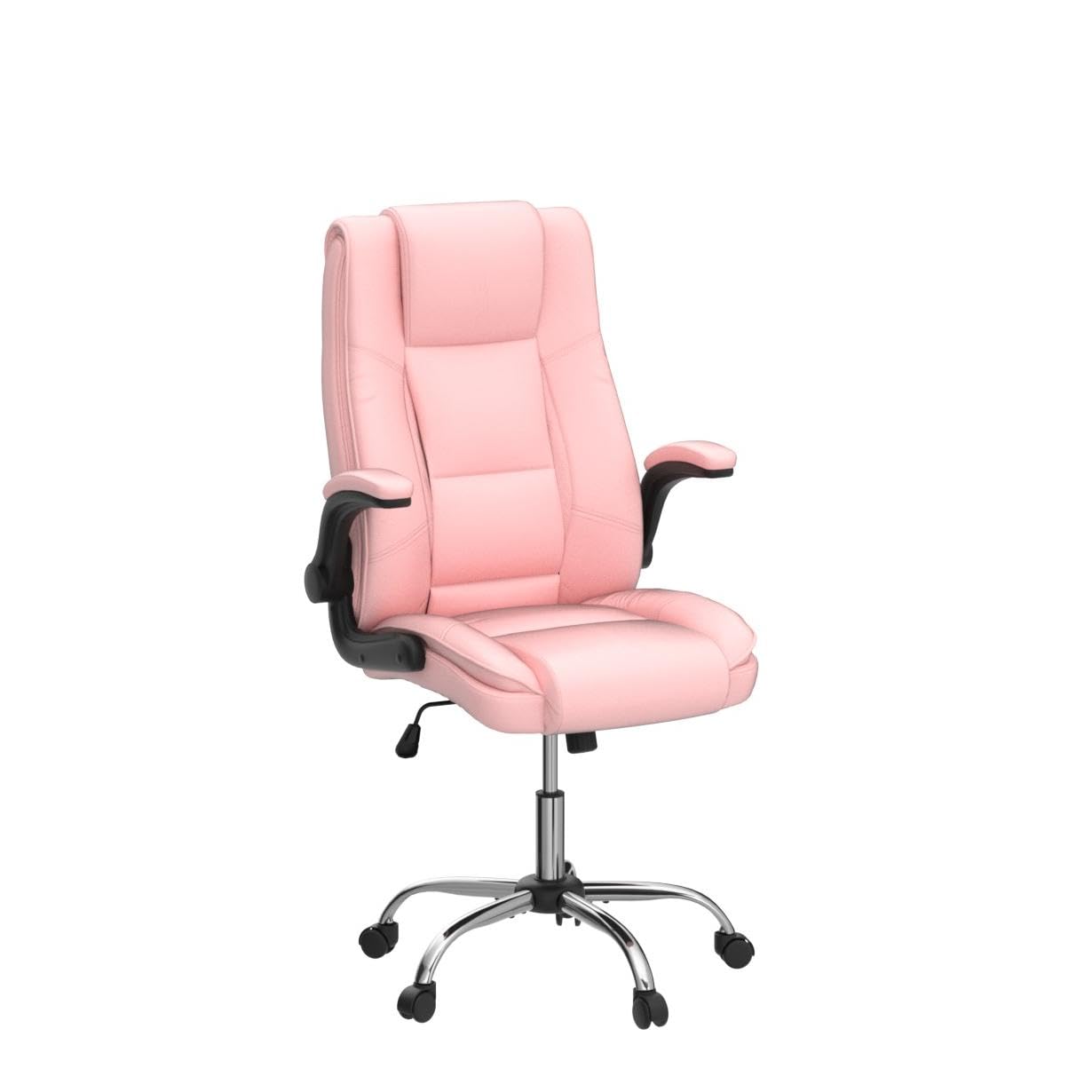 Ergonomic High Back Pink Office Chair for Women - 90°-120° Adjustable Swivel Computer Desk Chair with Wheels & Lumbar Support - Perfect for Home Office, Gaming, and Executive Workspaces