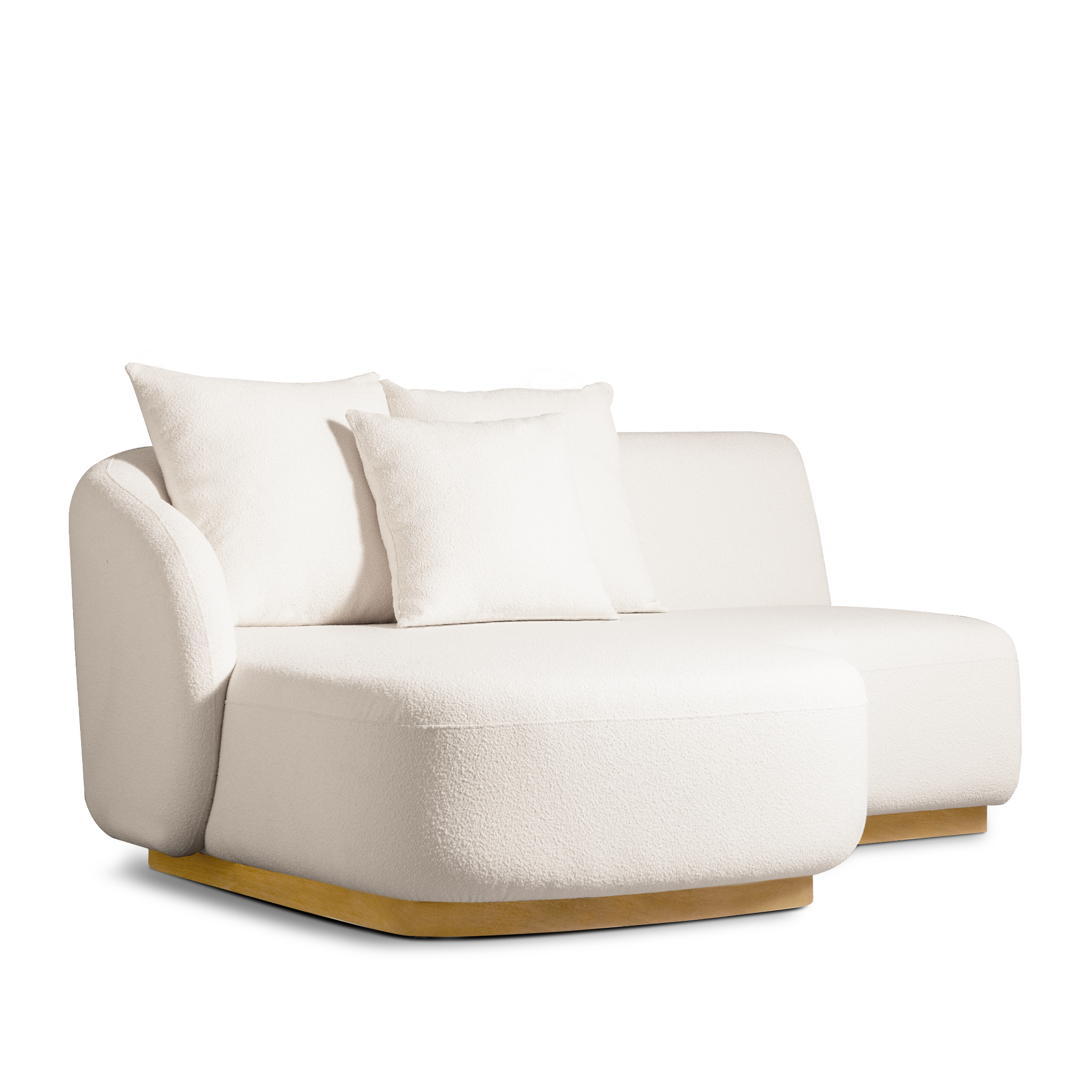 Como Curved Chaise Left - Modern Outdoor Lounge Chair with Water-Resistant Cushions, Perfect for Patio, Poolside, and Backyard Relaxation