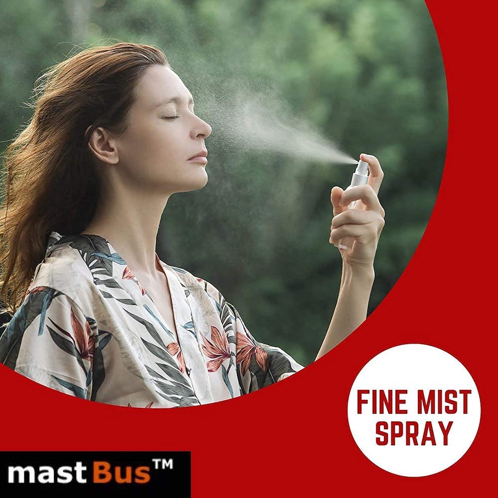 20 Pack 100ml Empty Clear Spray Bottles with Fine Mist Sprayer & Dust Cap - Small Refillable Plastic Bottles for Essential Oils, Beauty Products, Cleaning Solutions - Perfect for Home, Salon, Travel & DIY Projects